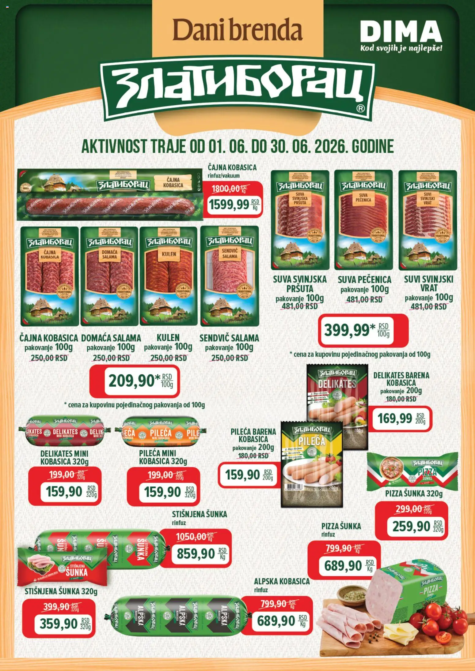 VP Dima katalog - važi od 04.06.2026 | Strana: 3 | Proizvode: Svinjski vrat, Pile, Pakovanje, Kobasica