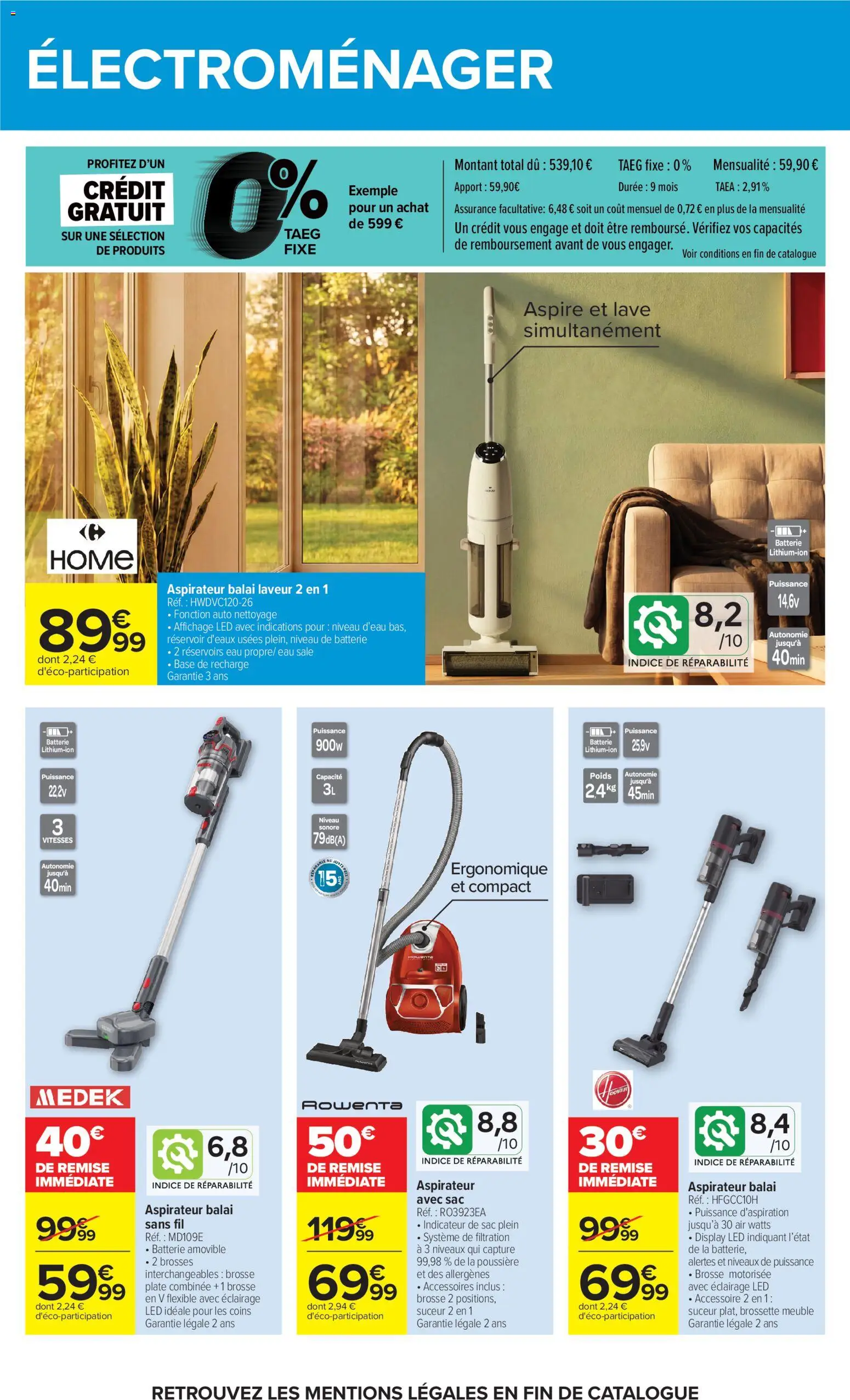 {H1} | Page: 66 | Produits: Meuble, Base, Aspirateur balai sans fil, Brosse