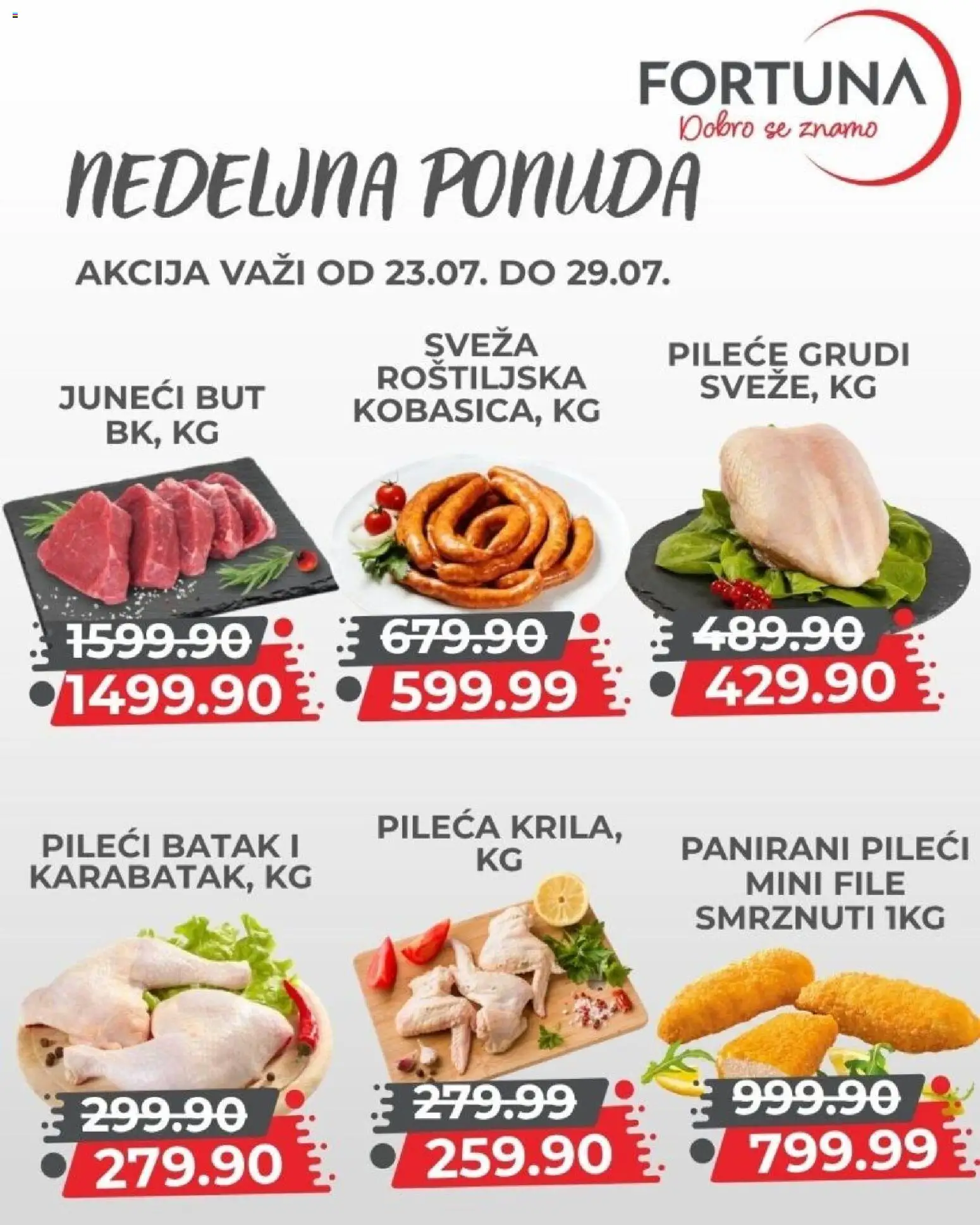 Fortuna Market katalog - važi od 23.07.2026 | Strana: 2 | Proizvode: Juneći but, Pileće grudi, Pileći batak