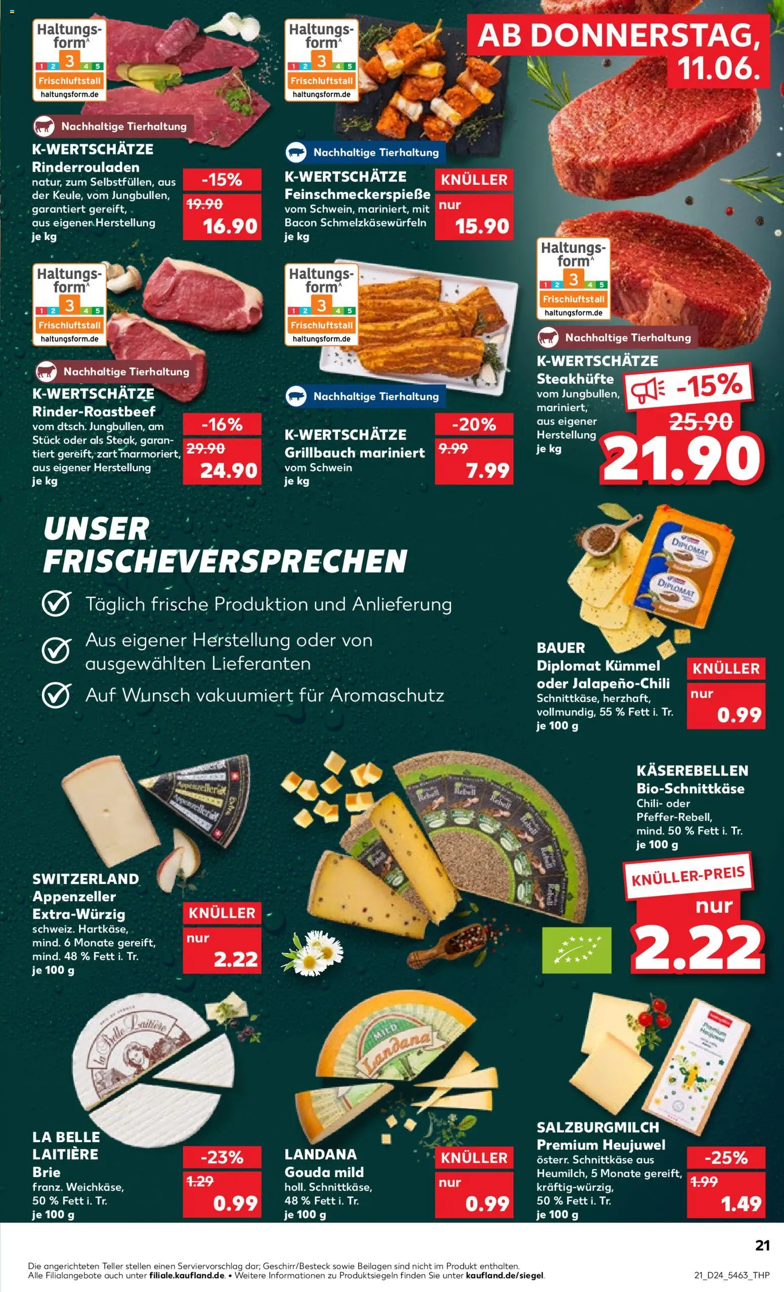 Kaufland Prospekt Hamburg – gültig ab 11.06.2026 | Seite: 21 | Produkte: Rinderrouladen, Gouda, Chili, Steak