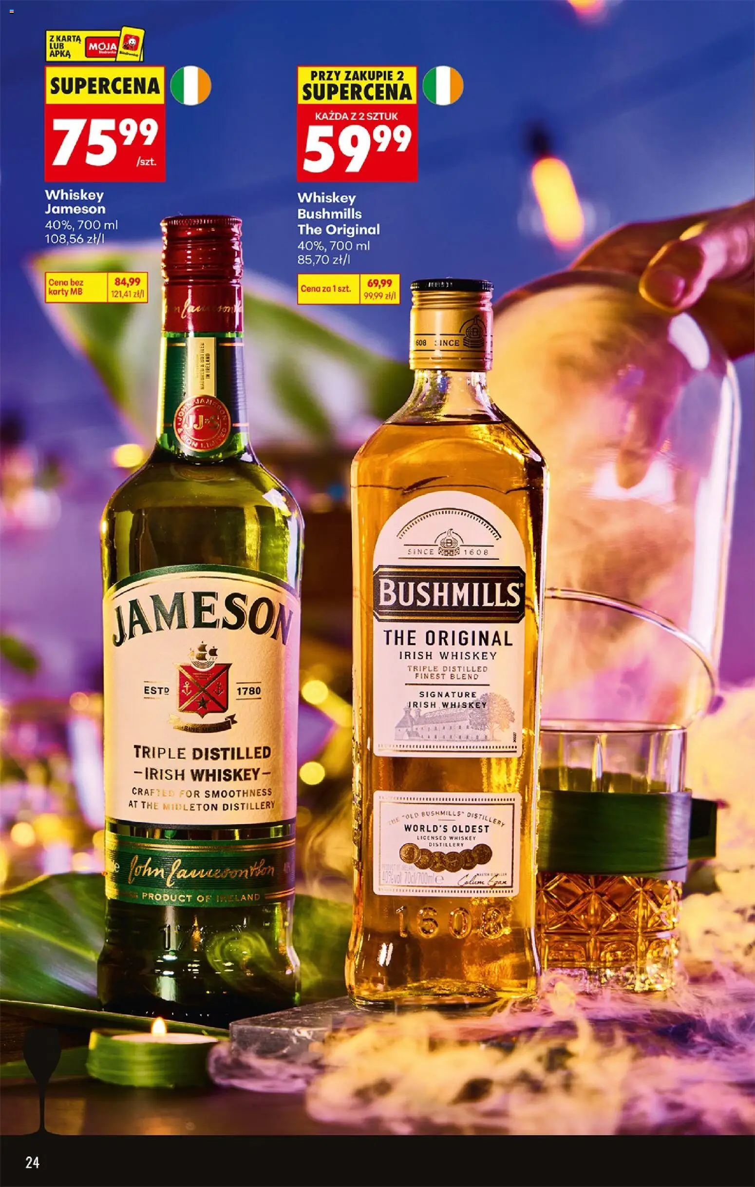 Biedronka Polsko leták - Czas na toast od 04.05.2026 | Strana: 24 | Produkty: Jameson, Finest, Bushmills, Karty