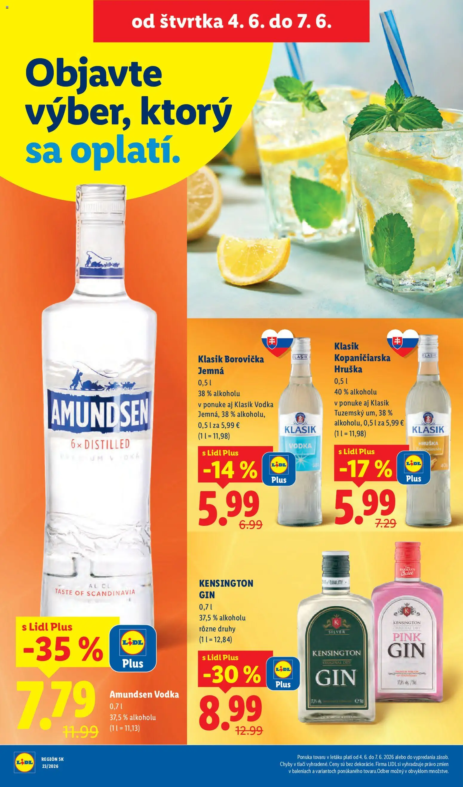 Nové Lidl akcie – leták je platný od 01.06.2026 | Strana: 70 | Produkty: Borovička, Gin, Vodka, Amundsen vodka