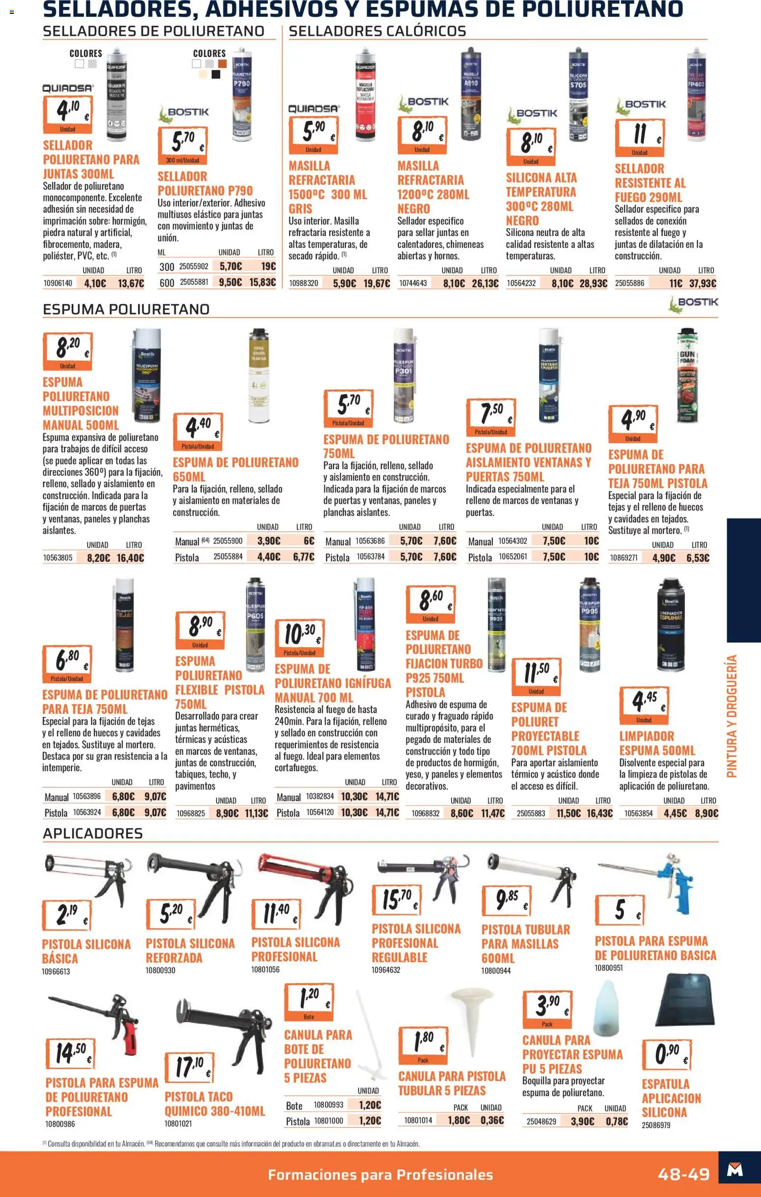 Obramat - Reformas Otono Imprenta Almacenes 29 Alicante 2026 │ válido desde el 09/10/2026 | Página: 49 | Productos: Espuma, Puertas