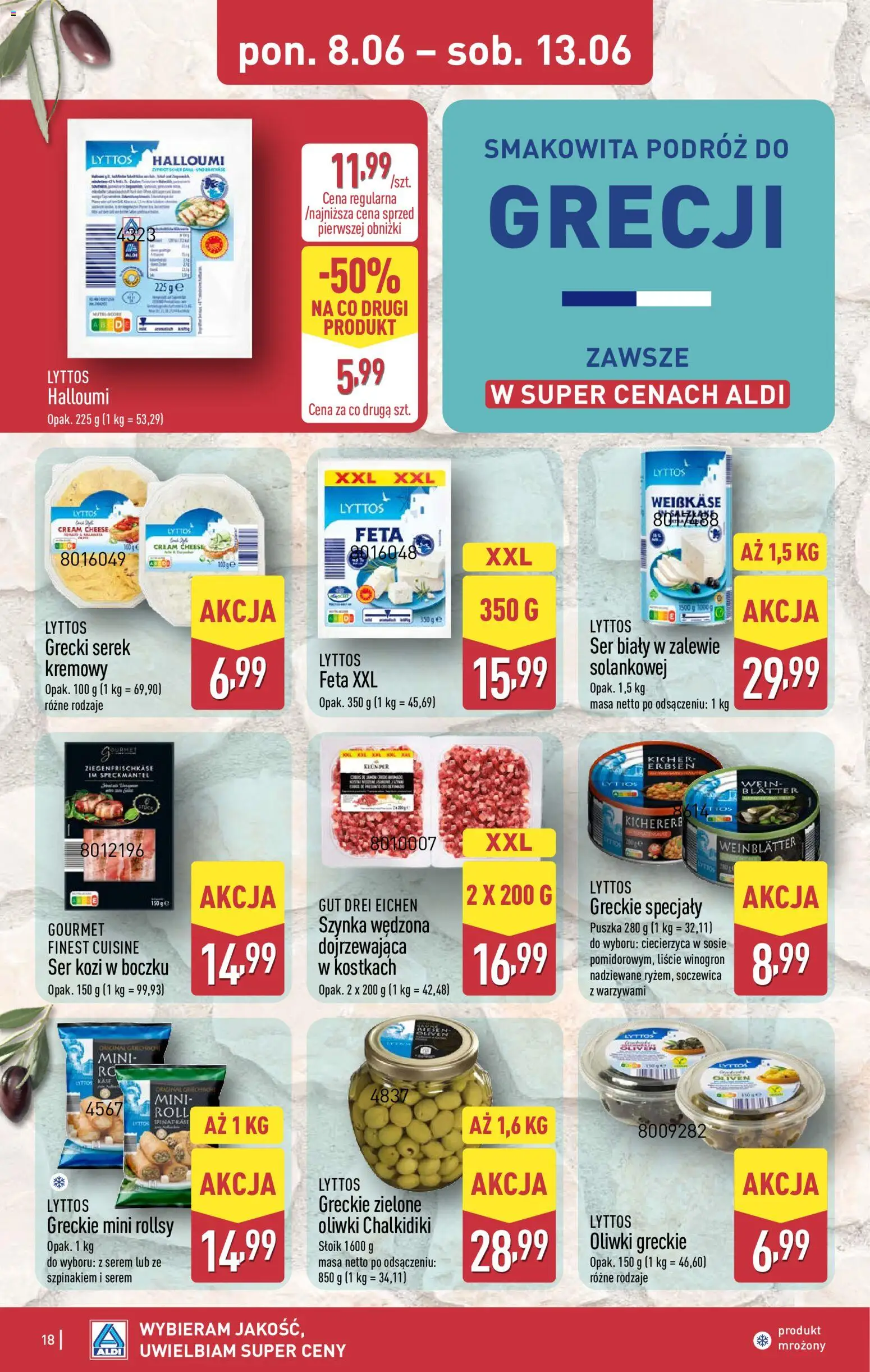 Aldi Polsko leták od 08.06.2026 | Strana: 18 | Produkty: Gourmet, Cream cheese, Halloumi, Kaše