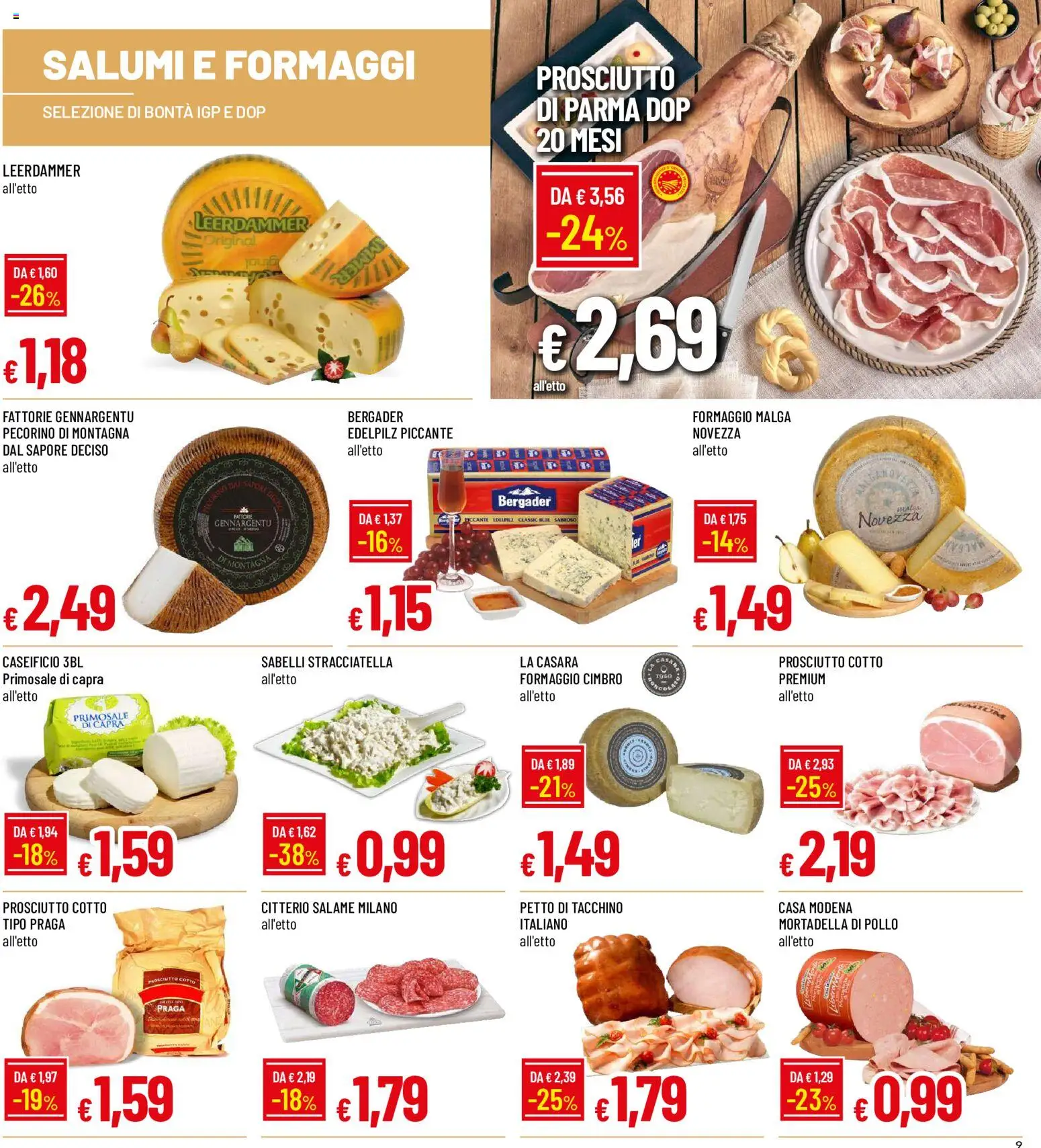 Volantino Galassia del 11/06/2026 | Pagina: 9 | Prodotti: Prosciutto Cotto, Tacchino, Mortadella, Pecorino