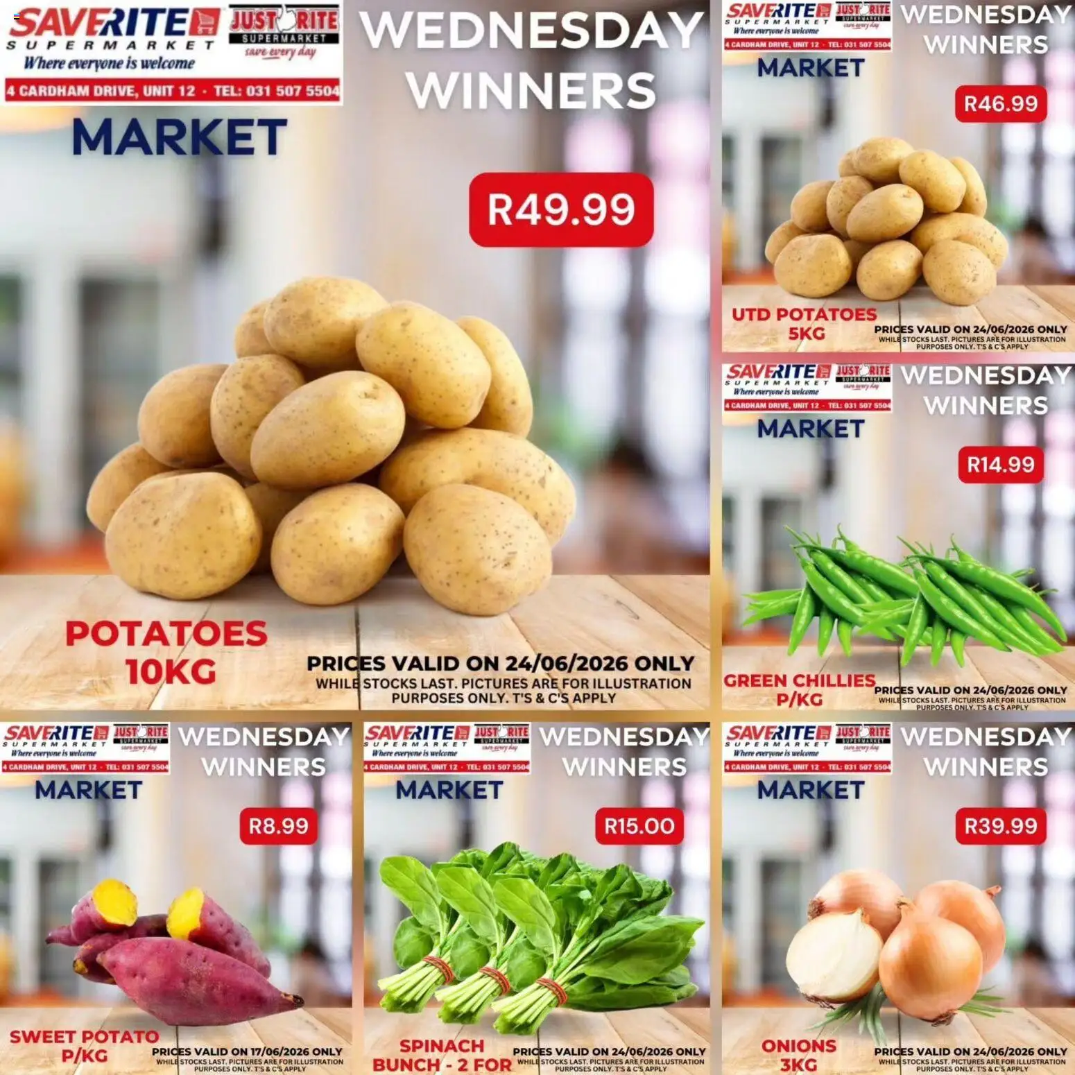 New Saverite catalogue – valid from 24/06/2026 | Page: 1 | Products: Potatoes, Onions