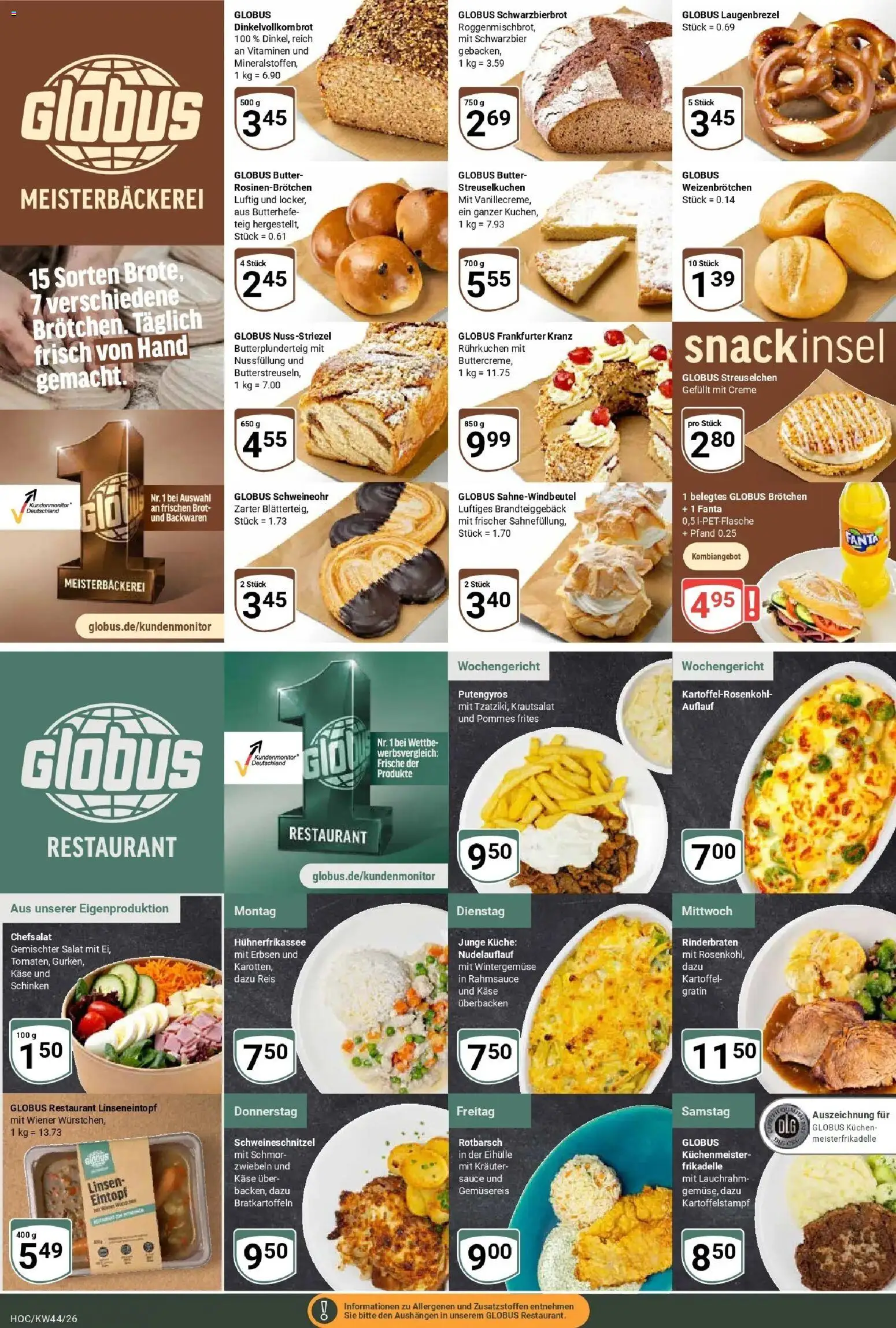 Globus Prospekt Hockenheim (ab 26.10.2026) » Angebote online | Seite: 7 | Produkte: Rinderbraten, Käse, Schinken, Salat