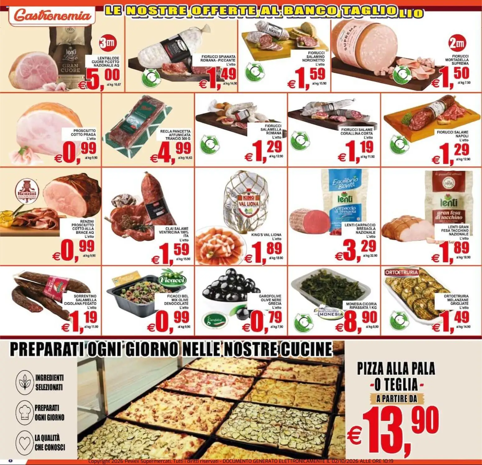 Volantino Pewex del 02/10/2026 | Pagina: 8 | Prodotti: Teglia, Pizza, Pancetta, Mortadella