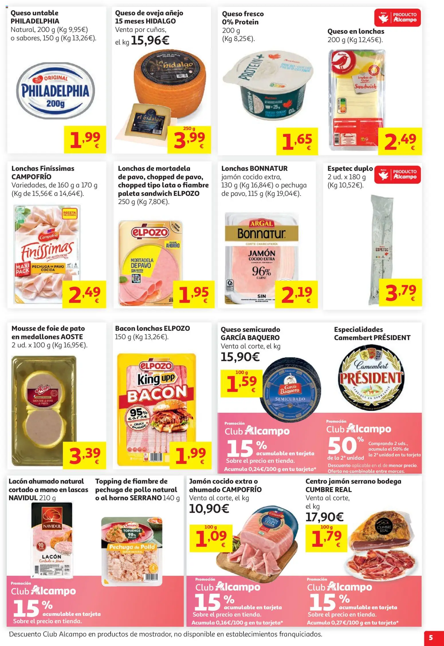Alcampo HP Catalan │ válido desde el 05.05.2026 | Página: 5 | Productos: Jamón serrano, Queso de oveja, Jamón cocido, Horno