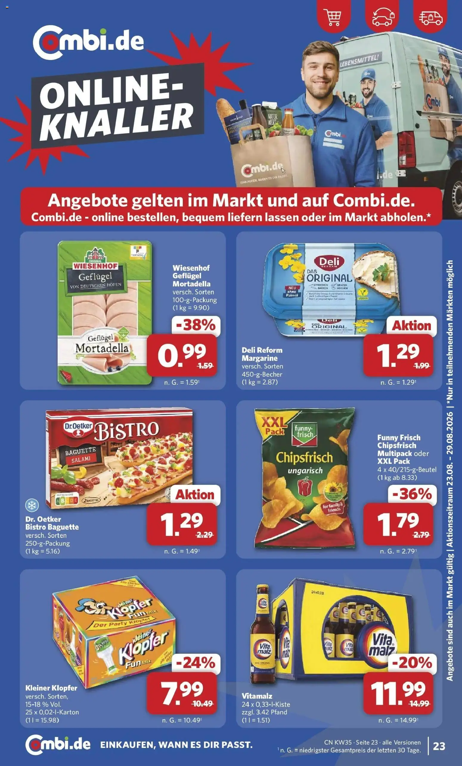 Combi Prospekt Celle (ab 24.08.2026) zum Blättern | Seite: 29 | Produkte: Margarine, Funny frisch, Salami, Deli reform