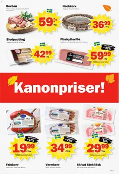 Pekås erbjudanden - Förhandsvisning av reklamblad från butik Pekås aktuell från 14/09/2026 | Sida: 3 | Produkter: Korv, Falukorv, Fläskytterfilé, Blodpudding