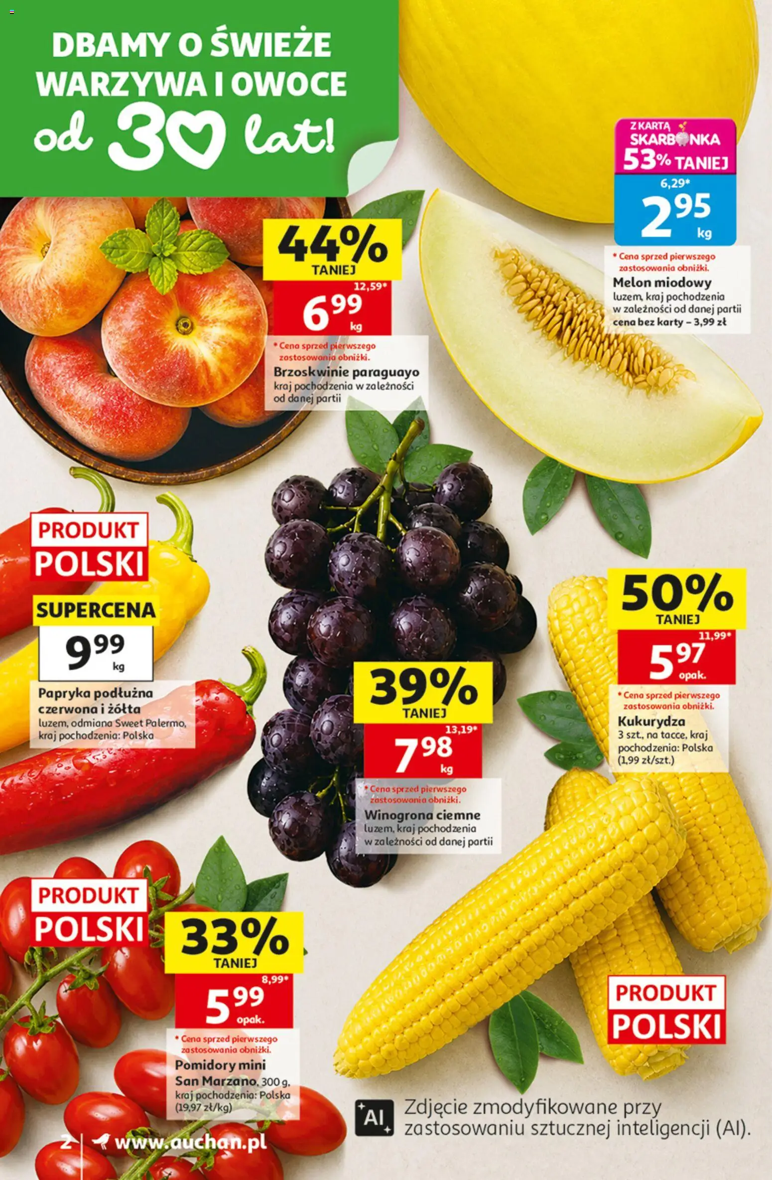 Auchan gazetka od 20.08.2026 | Strona: 2 | Produkty: Papryka, Pomidory, Warzywa, Owoce