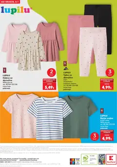 LUPILU Tajice za djevojčice, capri, od pamuka i, umjetnih vlakana, vel. 98/104-122/128, razne boje, pakiranje - Pregled kataloga iz trgovine Kaufland, vrijedi od 08.07.2026 | Stranica: 40