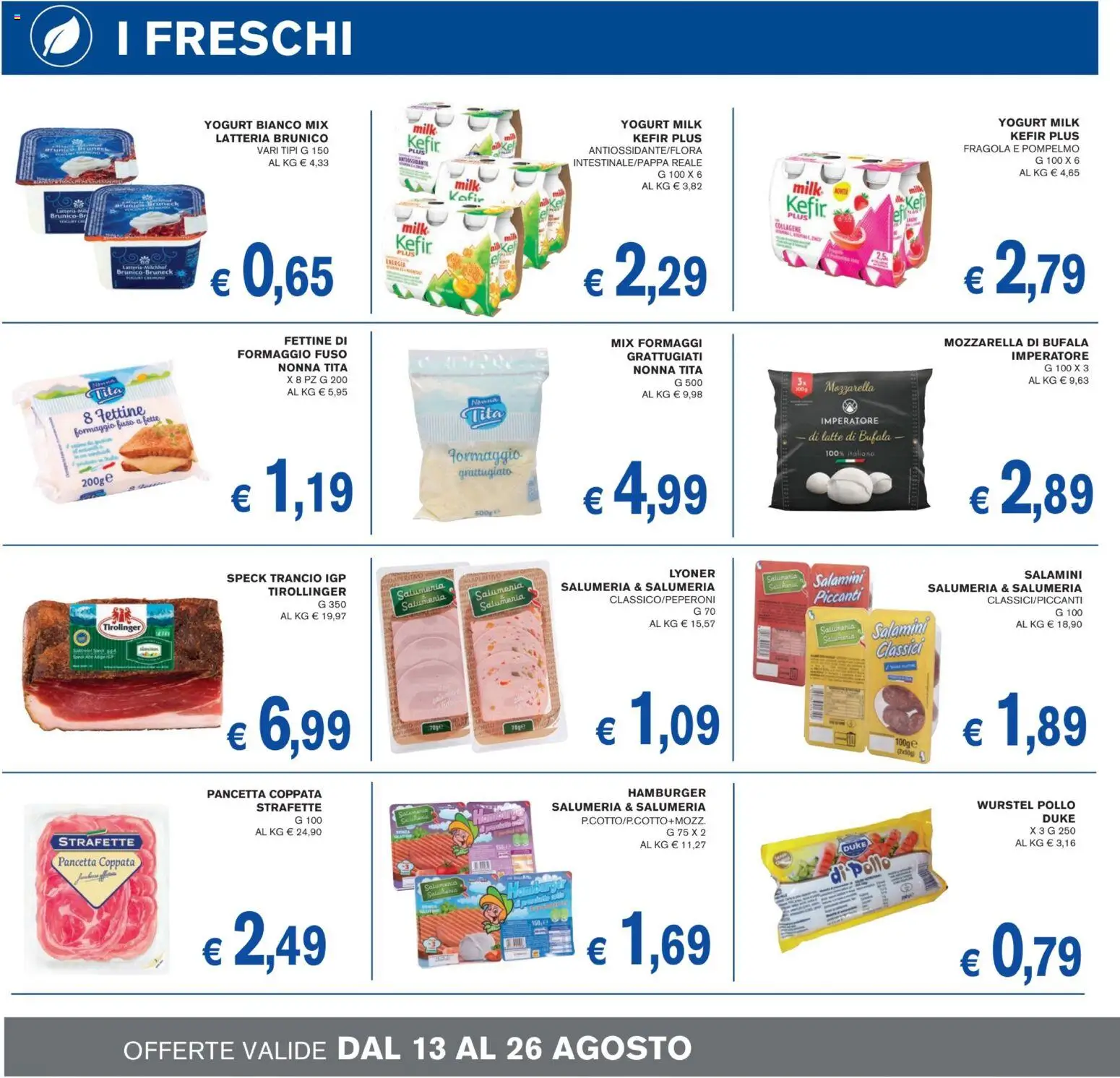 Volantino Coal del 13/08/2026 | Pagina: 6 | Prodotti: Yogurt, Pollo, Mozzarella, Hamburger