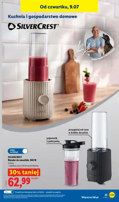 Pogląd oferty "SILVERCREST, Blender do smoothie, 300 W, SILVERCREST Blender do smoothie, 300 W, 2 kolory, * najniższa cena z 30 dni przed obniżką" - ważna od 06.07.2026 | Strona: 27 | Produkty: Blender