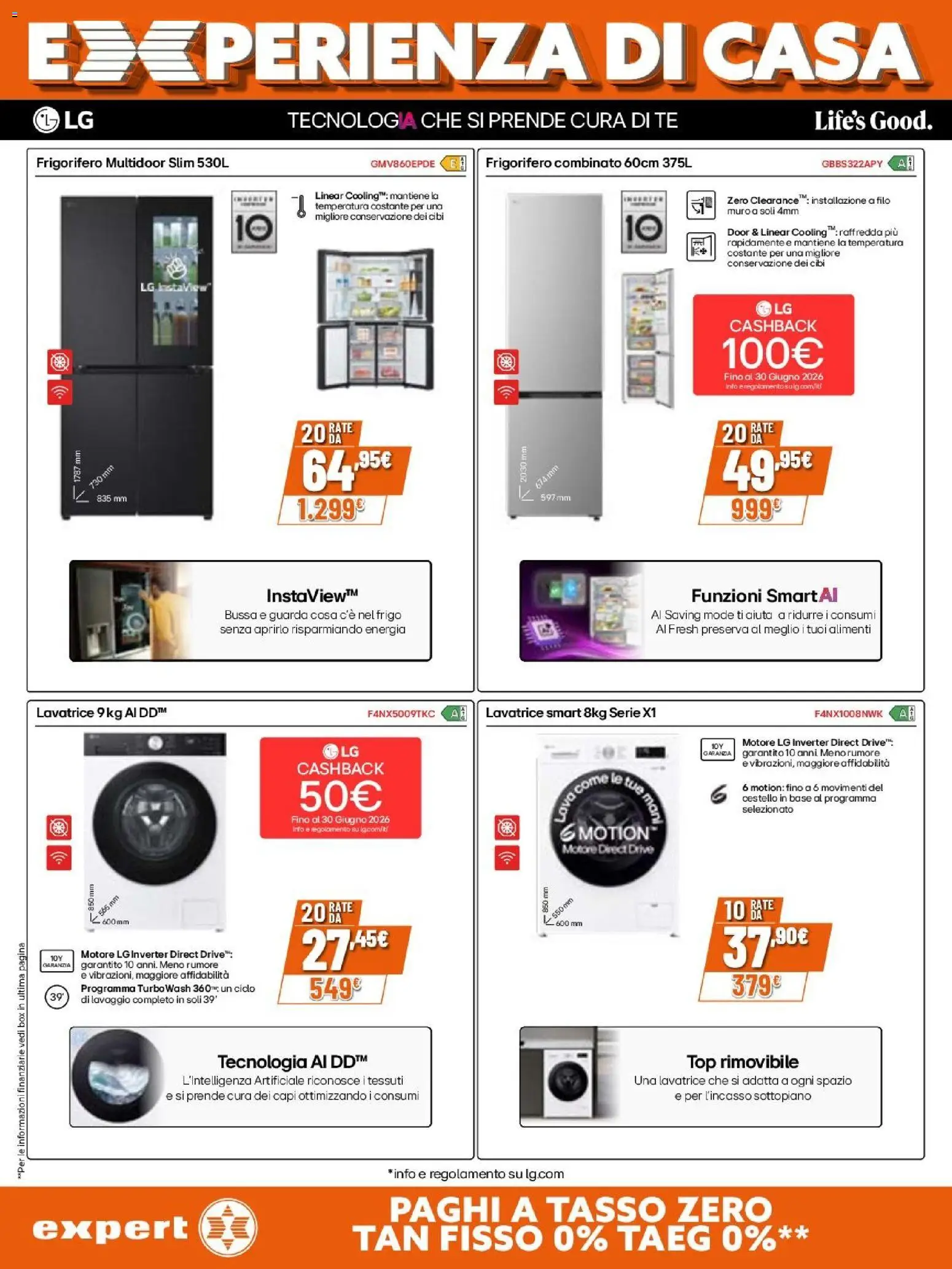 Volantino Expert del 23.04.2026 | Pagina: 8 | Prodotti: Tè, Lavatrice, Frigorifero, Frigorifero combinato