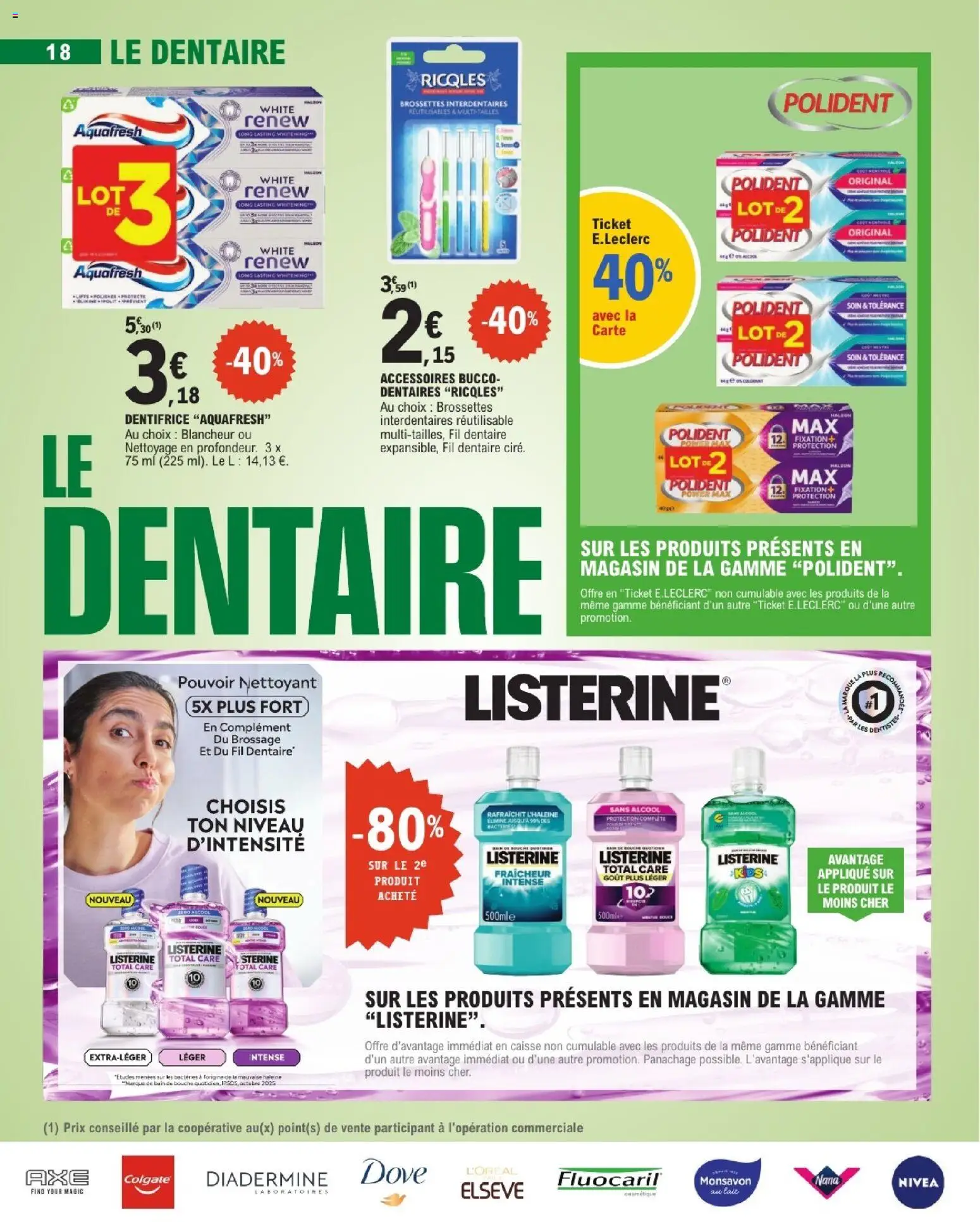 {H1} | Page: 18 | Produits: Monsavon, Alcool, Listerine, Dentifrice
