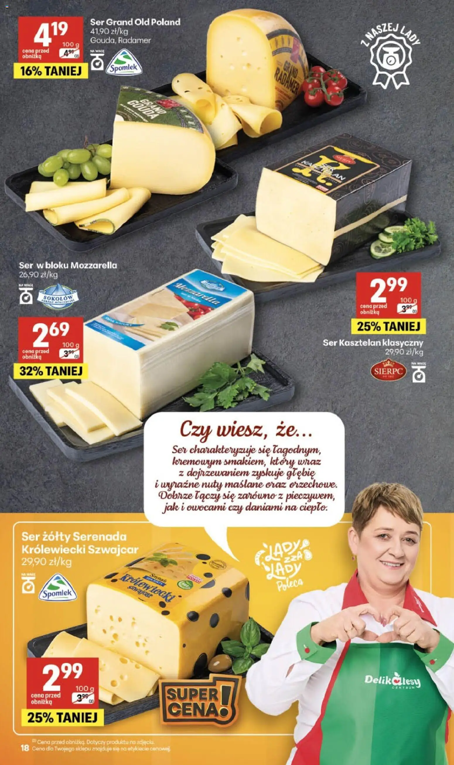 Delikatesy Centrum gazetka od 22.10.2026 | Strona: 18 | Produkty: Ser żółty, Delikatesy, Ser, Mozzarella