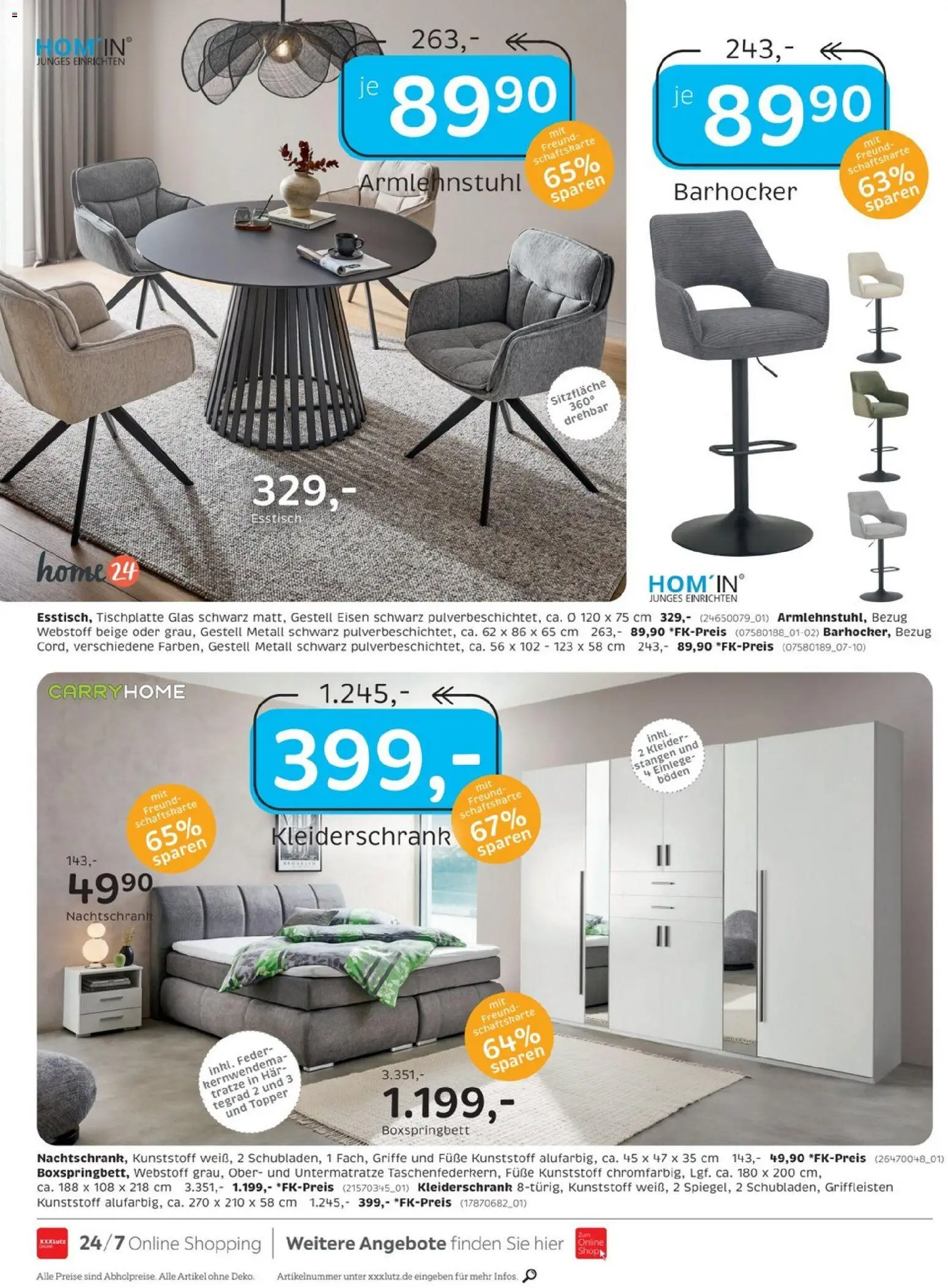 XXXLutz Restaurantgutscheine – gültig ab 23.07.2026 | Seite: 10 | Produkte: Kleiderschrank, Barhocker, Boxspringbett, Topper