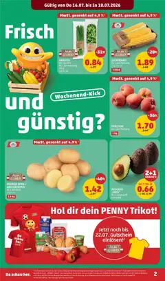 Penny Markt Flugblatt ab 16.07.2026 gültig | Seite: 2 | Produkte: Avocado, Salami