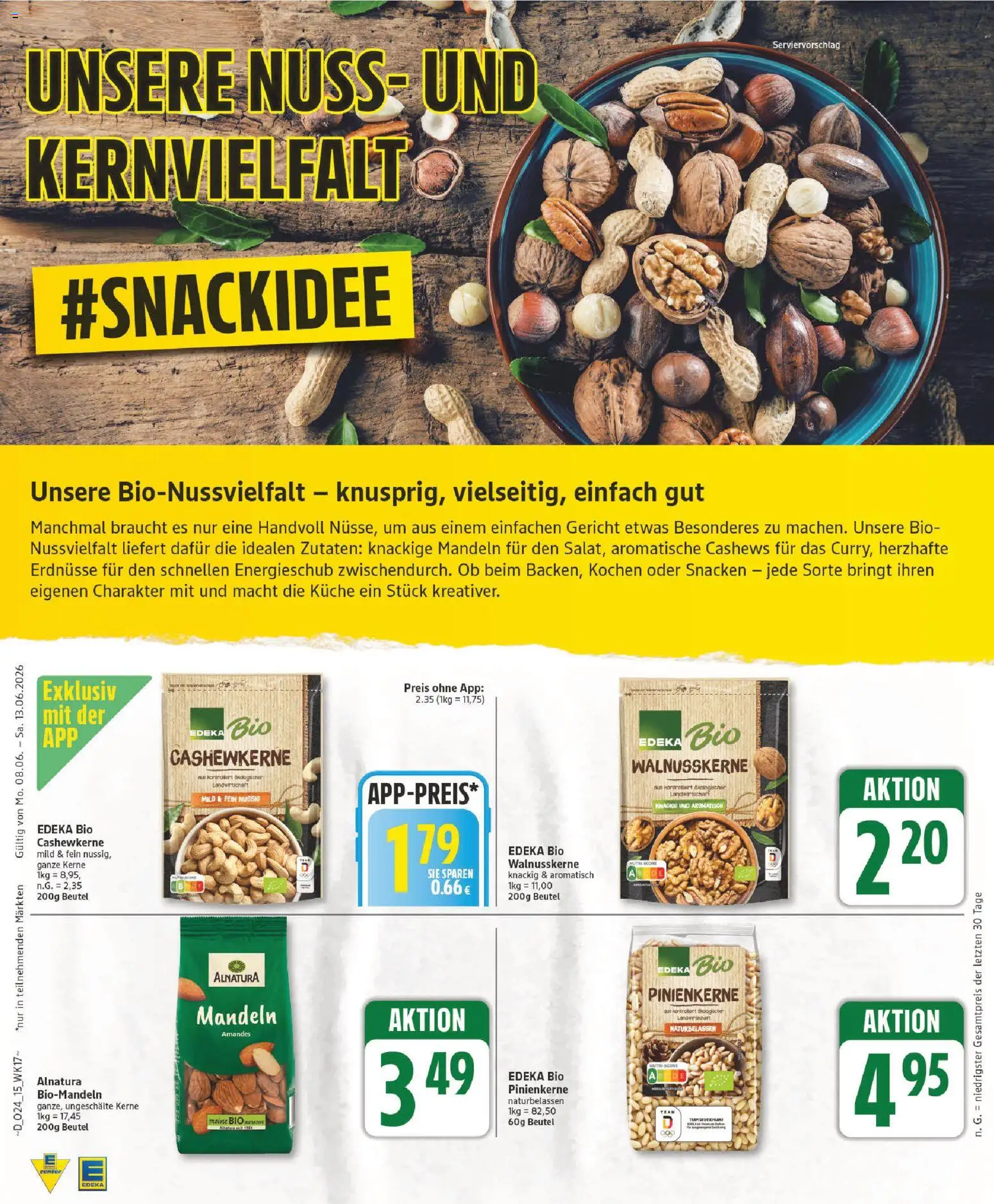 Edeka Prospekt – gültig ab 08.06.2026 | Seite: 15 | Produkte: Erdnüsse, Küche, Mandeln