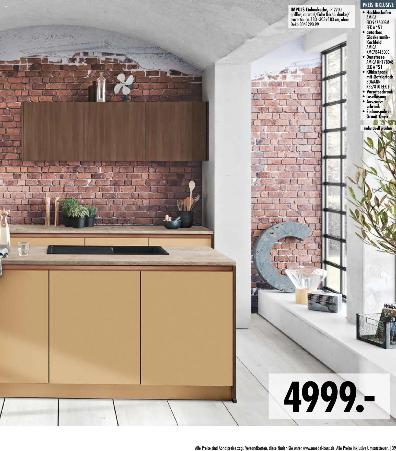 SB Möbel Boss Küchenkatalog 2026 – gültig ab 09.04.2026 | Seite: 39 | Produkte: Schrank, Kühlschrank, Kochfeld
