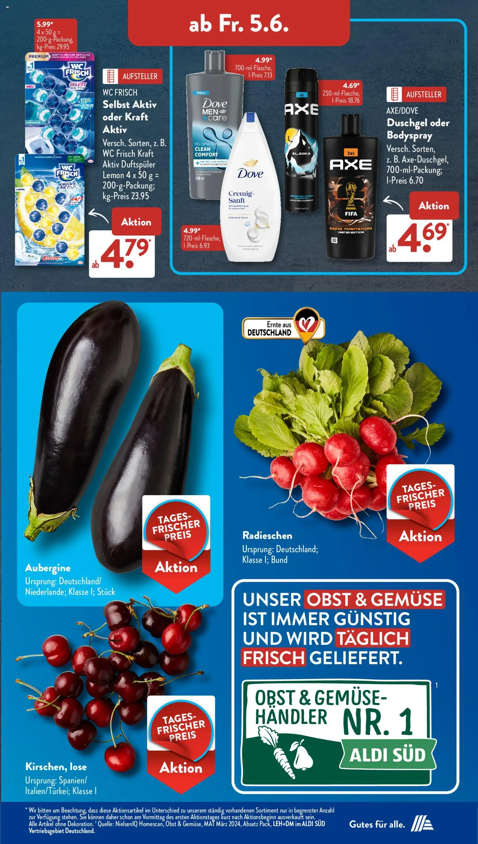 Aldi Süd Prospekt 	 – gültig ab 01.06.2026 | Seite: 17 | Produkte: Duschgel, Gemüse, Obst, Wc frisch