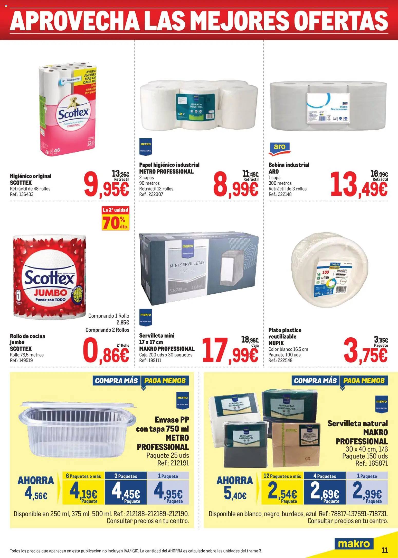 Makro Precios Centro │ válido desde el 07/09/2026 | Página: 11 | Productos: Papel higienico, Cocina, Caja