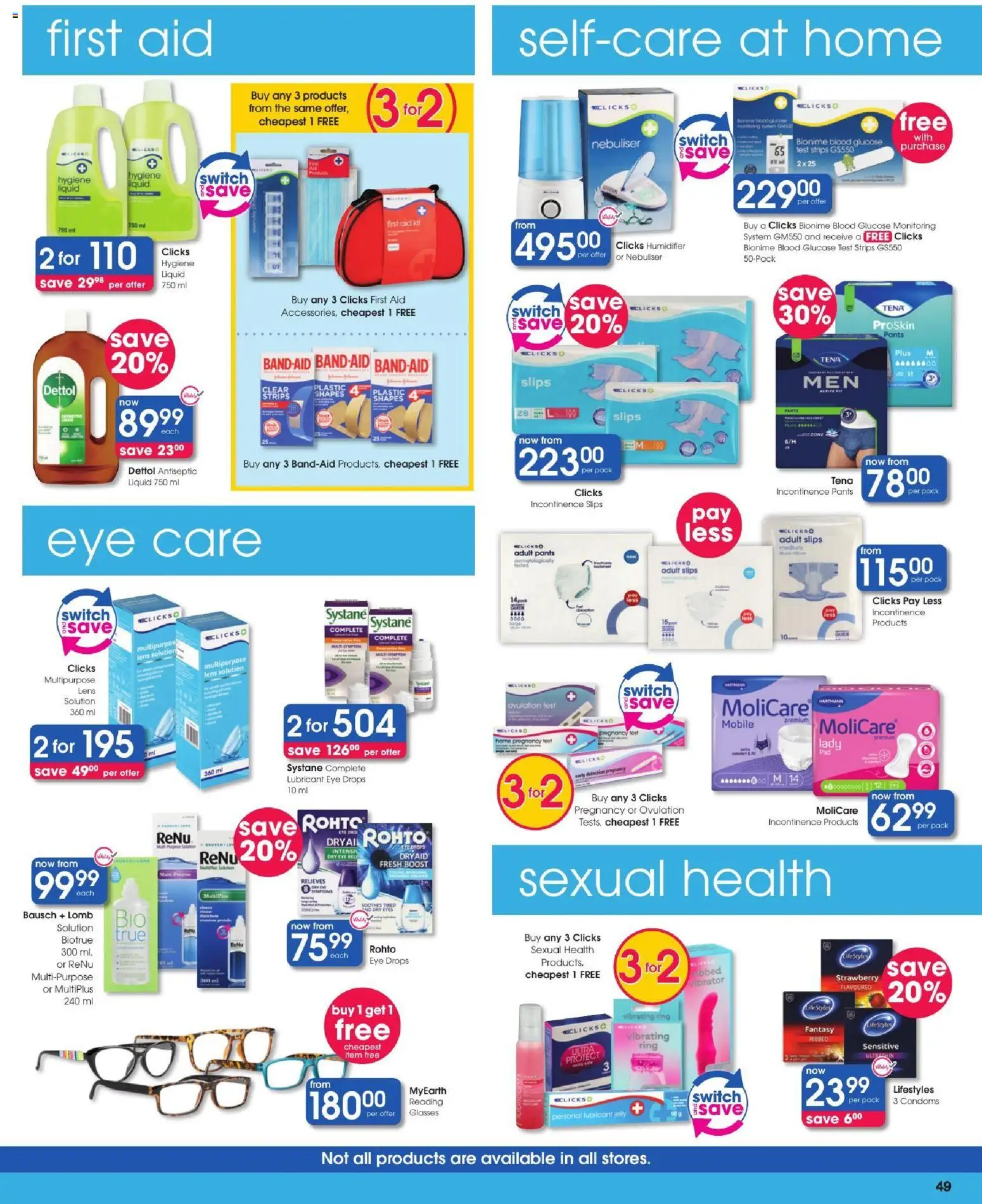 New Clicks catalogue – valid from 11/08/2026 | Page: 49 | Products: Pants, Glasses, Switch