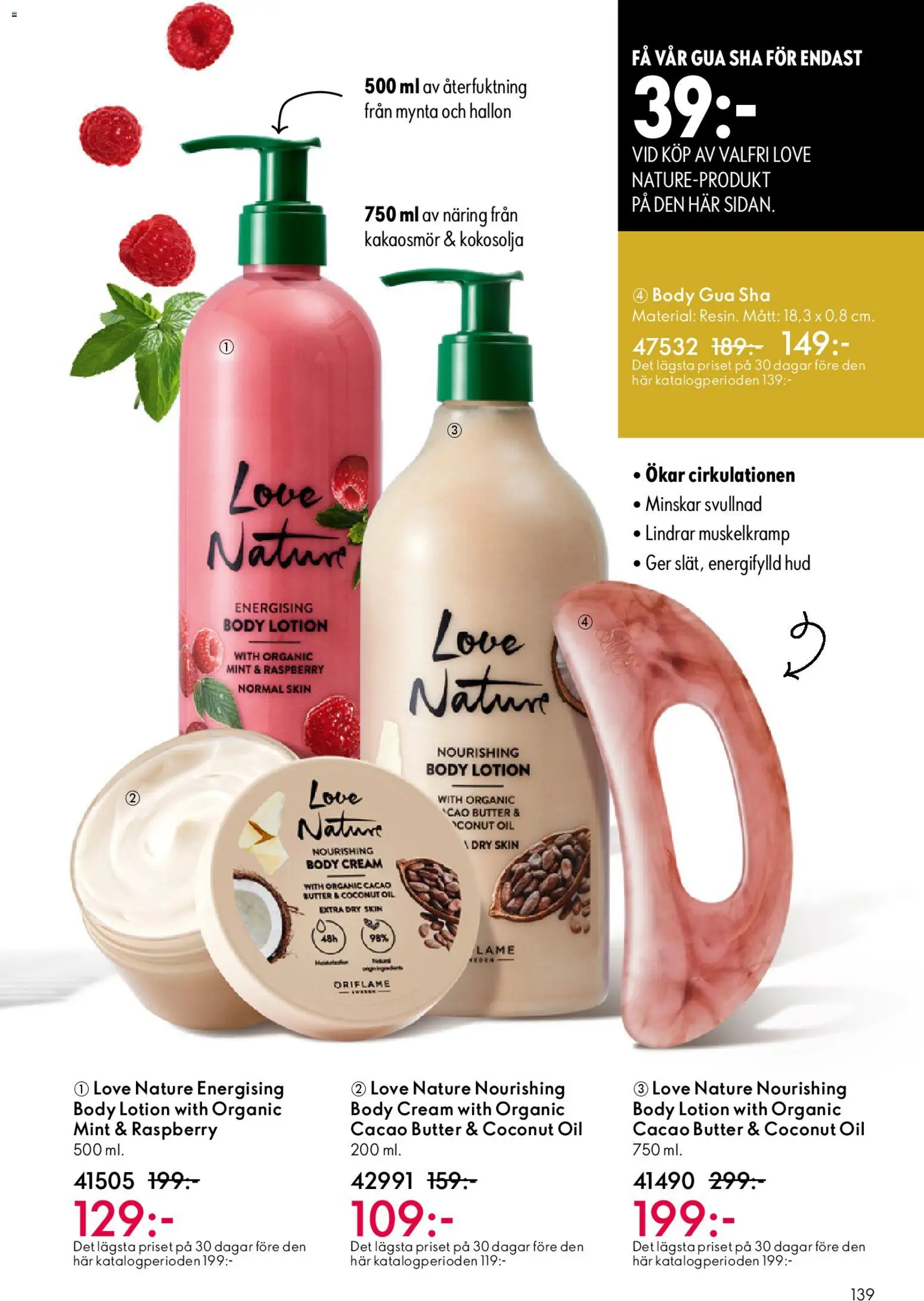 Oriflame reklamblad aktuell från 01.04.2026 | Sida: 139 | Produkter: Body lotion, Hallon, Mynta