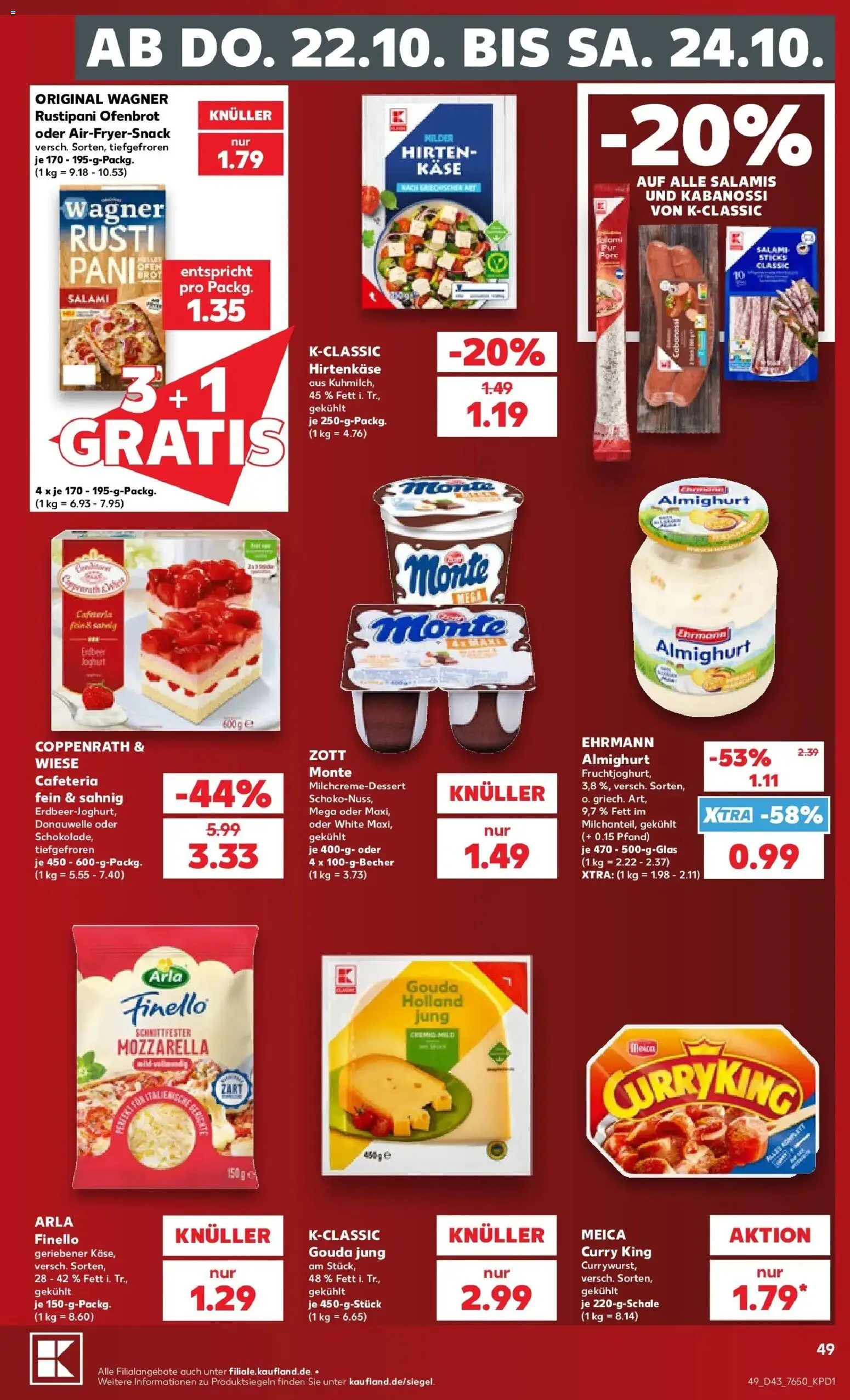 Prospekt Kaufland ab 19.10.2026 » Angebote Online zum Blättern | Seite: 53 | Produkte: Ehrmann almighurt, Käse, Joghurt, Mozzarella