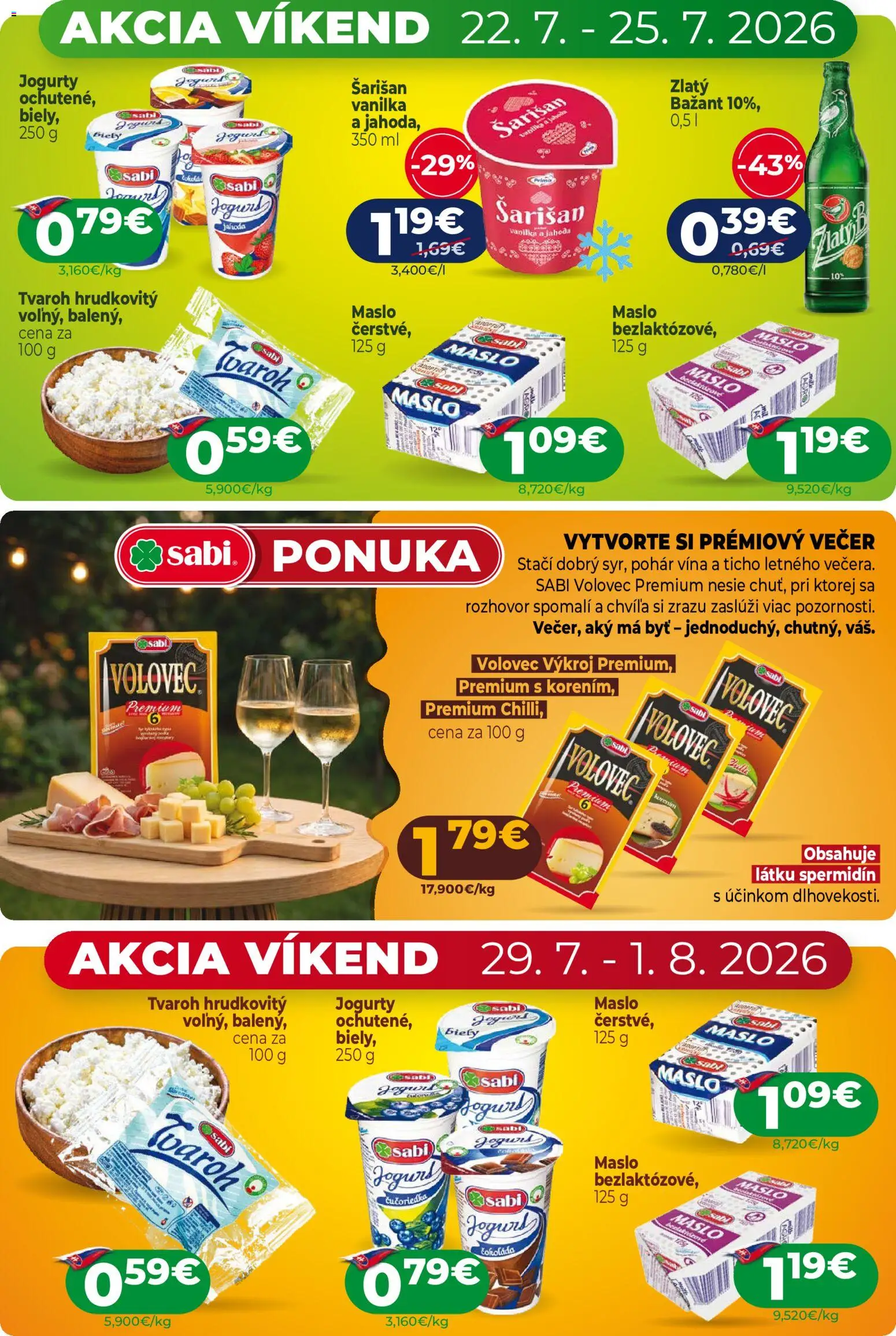 Nové Milk Agro akcie – leták je platný od 22.07.2026 | Strana: 3 | Produkty: Maslo, Jogurt, Čokoláda, Tvaroh