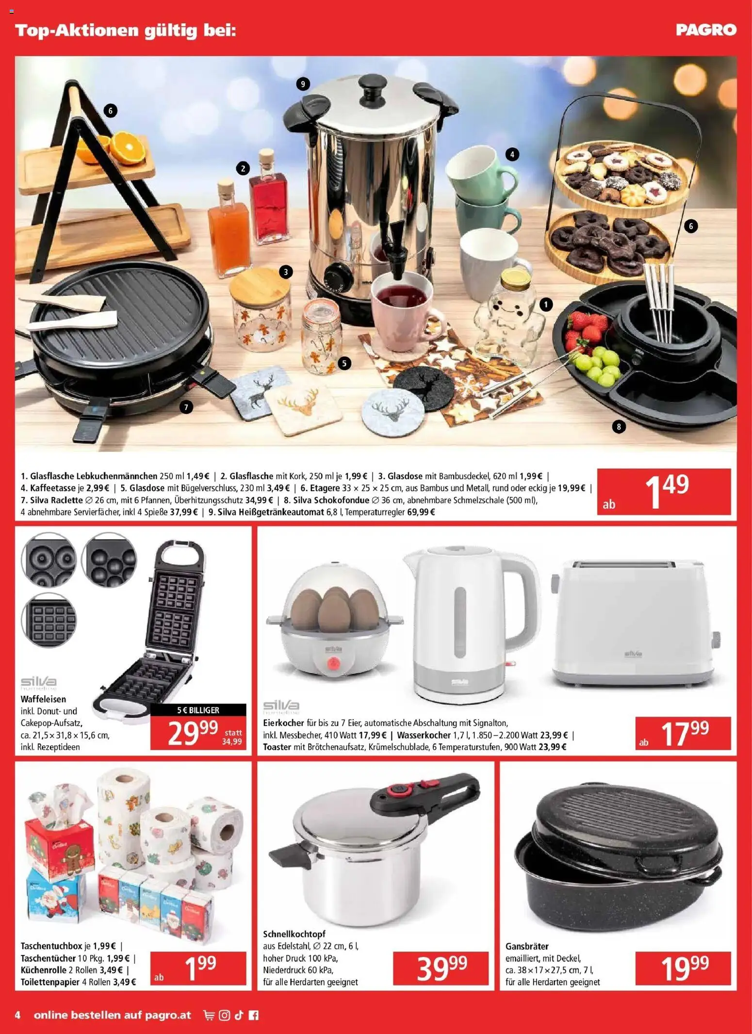 Pagro-Diskont Flugblatt gültig ab 22.10.2026 | Seite: 4 | Produkte: Wasserkocher, Toaster