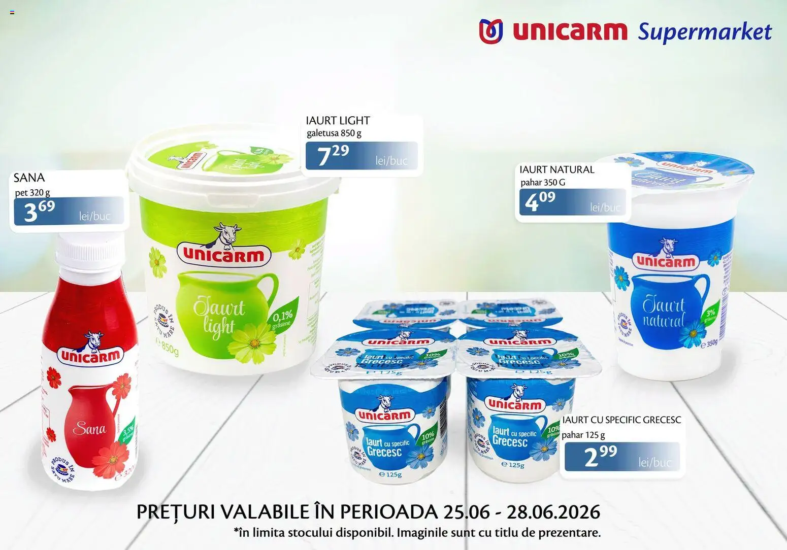 Noul catalog Unicarm – valabil de la 25.06.2026 | Pagină: 2 | Produse: Duș, Iaurt