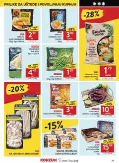 Konzum HR akciós újság - amely érvényes a következő dátumtól: 2026.07.15. | Oldal: 19 | Termékek: Cordon bleu, Torta, Nuggets, Protein