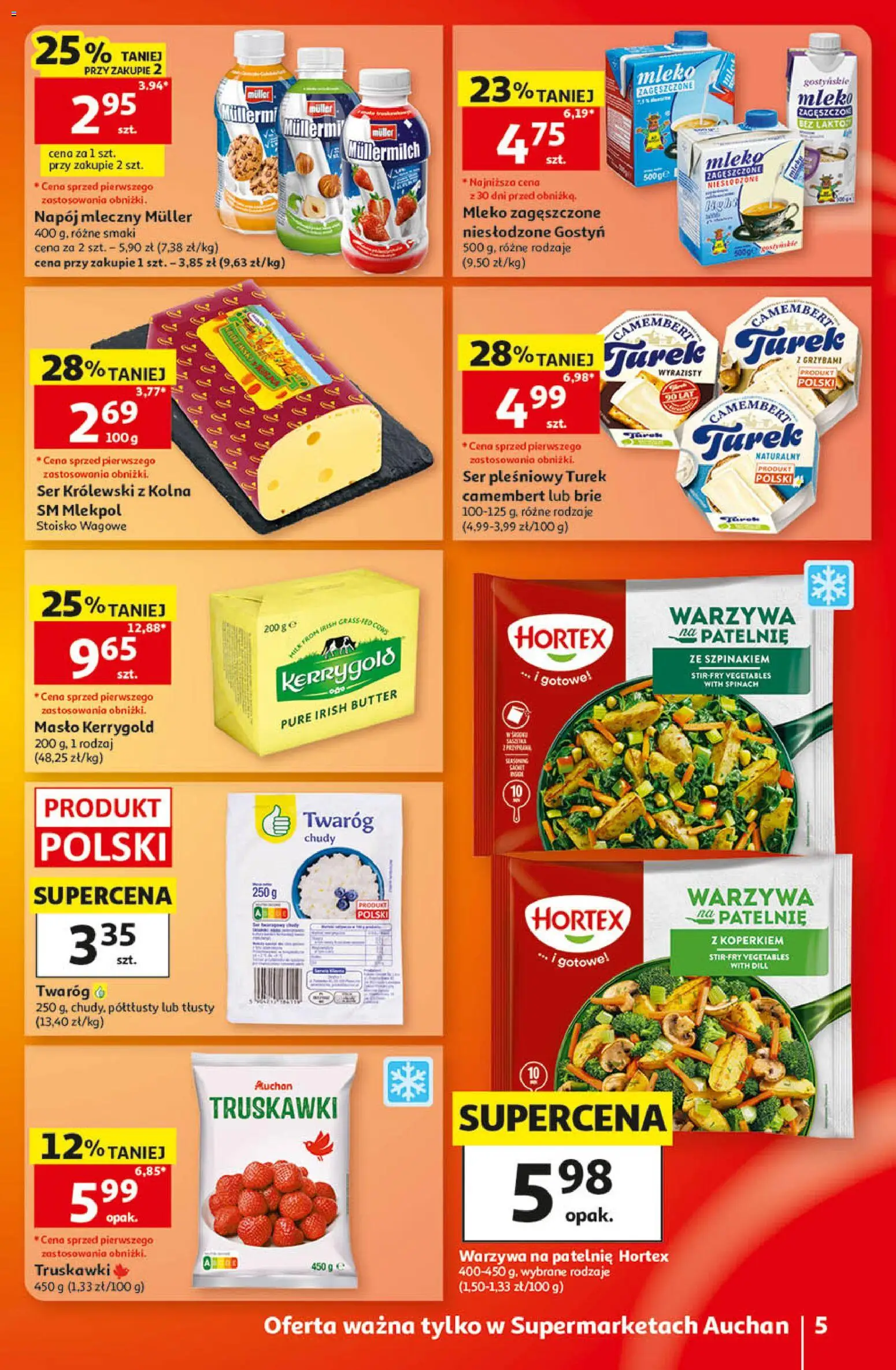 Auchan gazetka od 22.10.2026 | Strona: 5 | Produkty: Patelnie, Mleko, Masło, Mleko cena