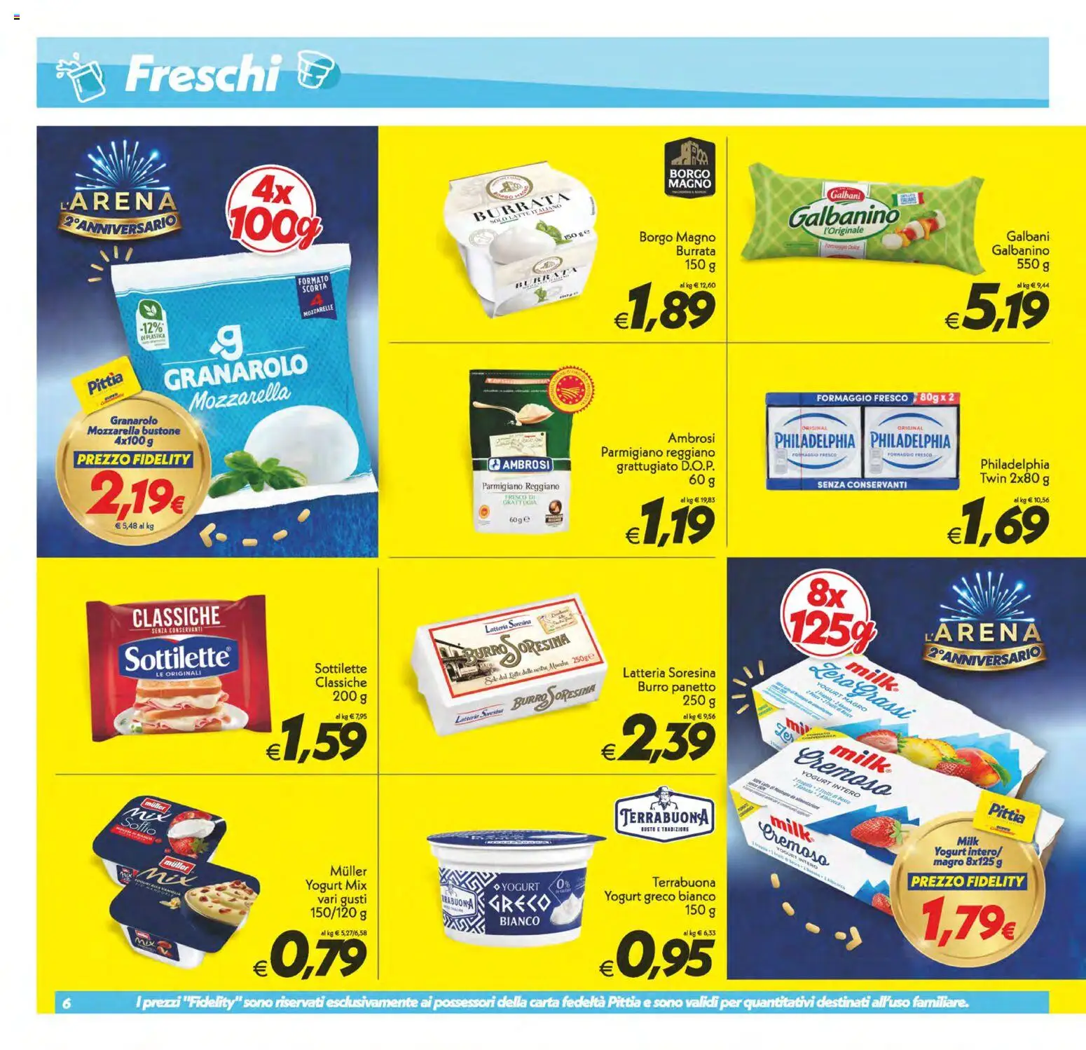 Volantino SuperConveniente del 13/10/2026 | Pagina: 6 | Prodotti: Yogurt magro, Formaggio fresco, Parmigiano reggiano, Burrata