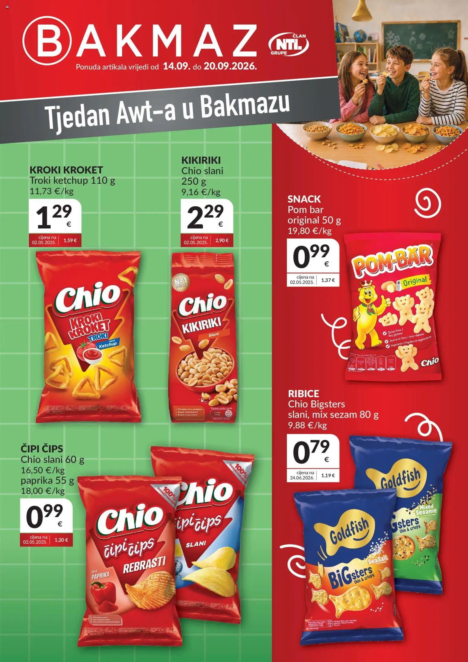 Bakmaz katalog | vrijedi od 16.09.2026 | Stranica: 1 | Proizvodi: Paprika, Čips, Kikiriki, Sezam