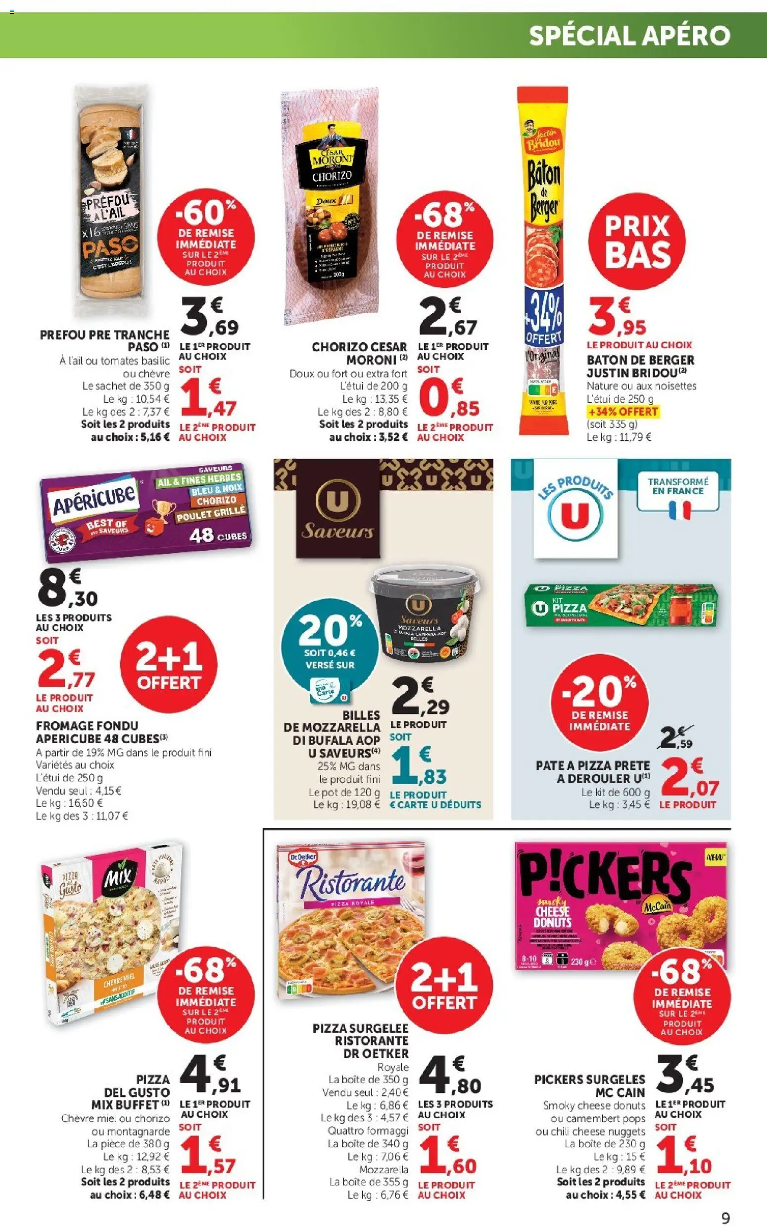{H1} | Page: 9 | Produits: Pizza surgelée, Pâte à pizza, Buffet, Pizza