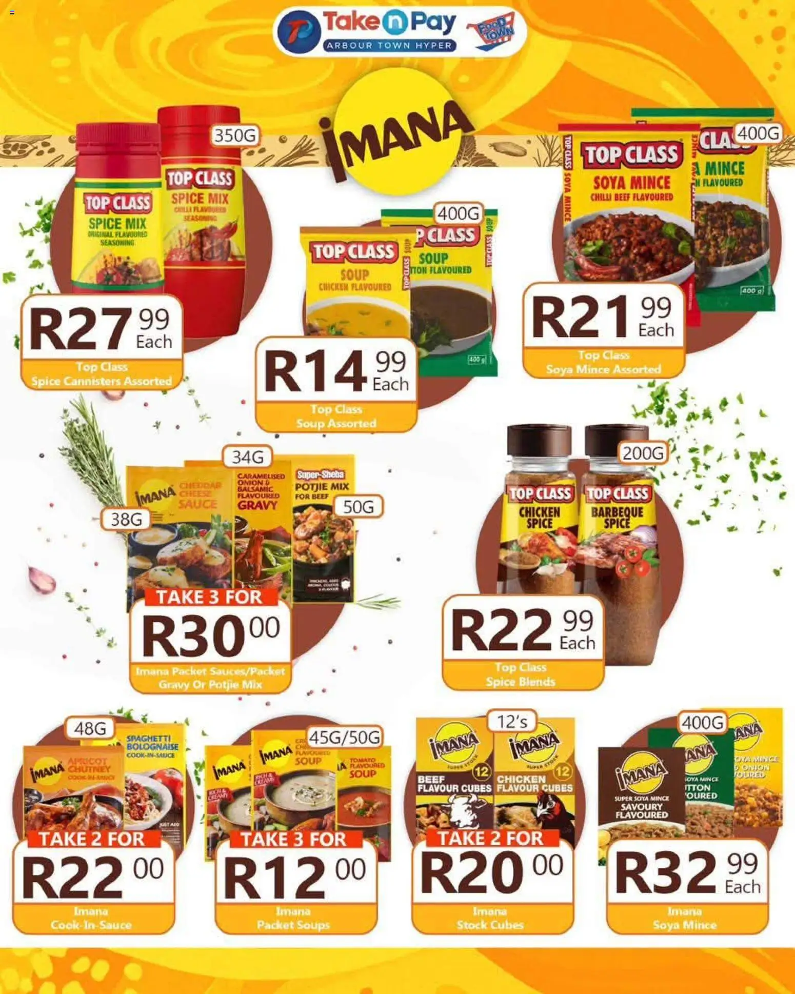 New Take n Pay catalogue – valid from 31/08/2026 | Page: 2 | Products: Cheese, Gravy, Spaghetti, Onion