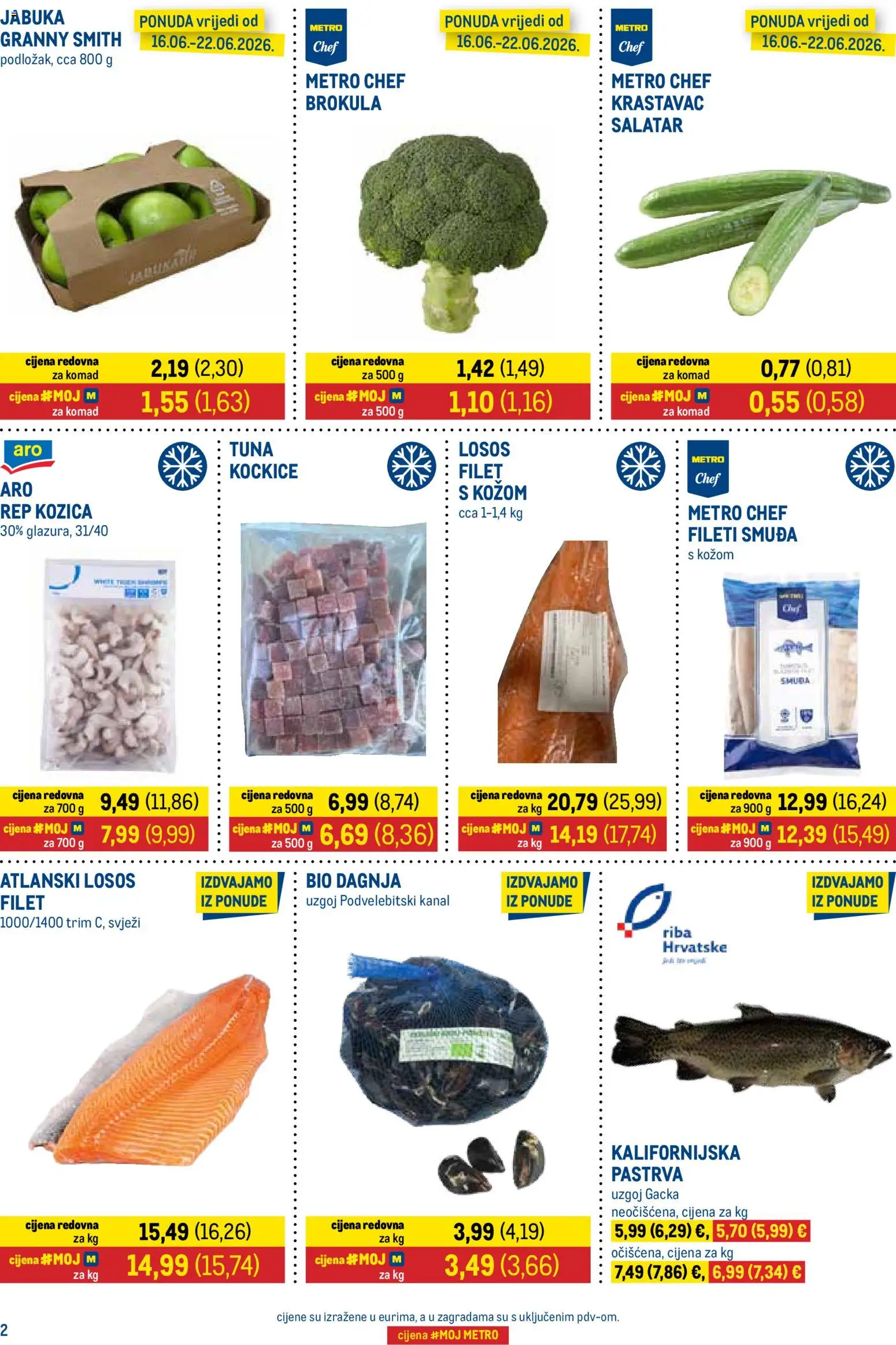 Metro katalog | vrijedi od 16.06.2026 | Stranica: 2 | Proizvodi: Brokula, Pastrva, Krastavac, Losos