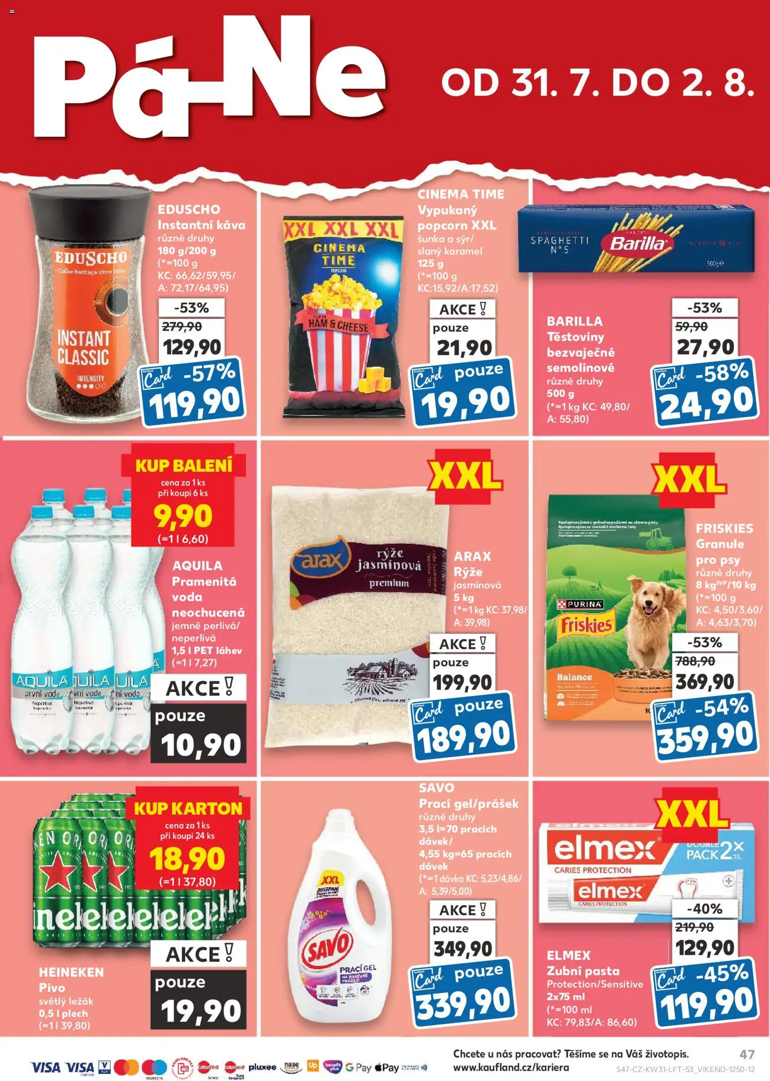 Kaufland leták - Ostrava od 29.07.2026 | Strana: 47 | Produkty: Prací gel, Rýže, Aquila, Láhev