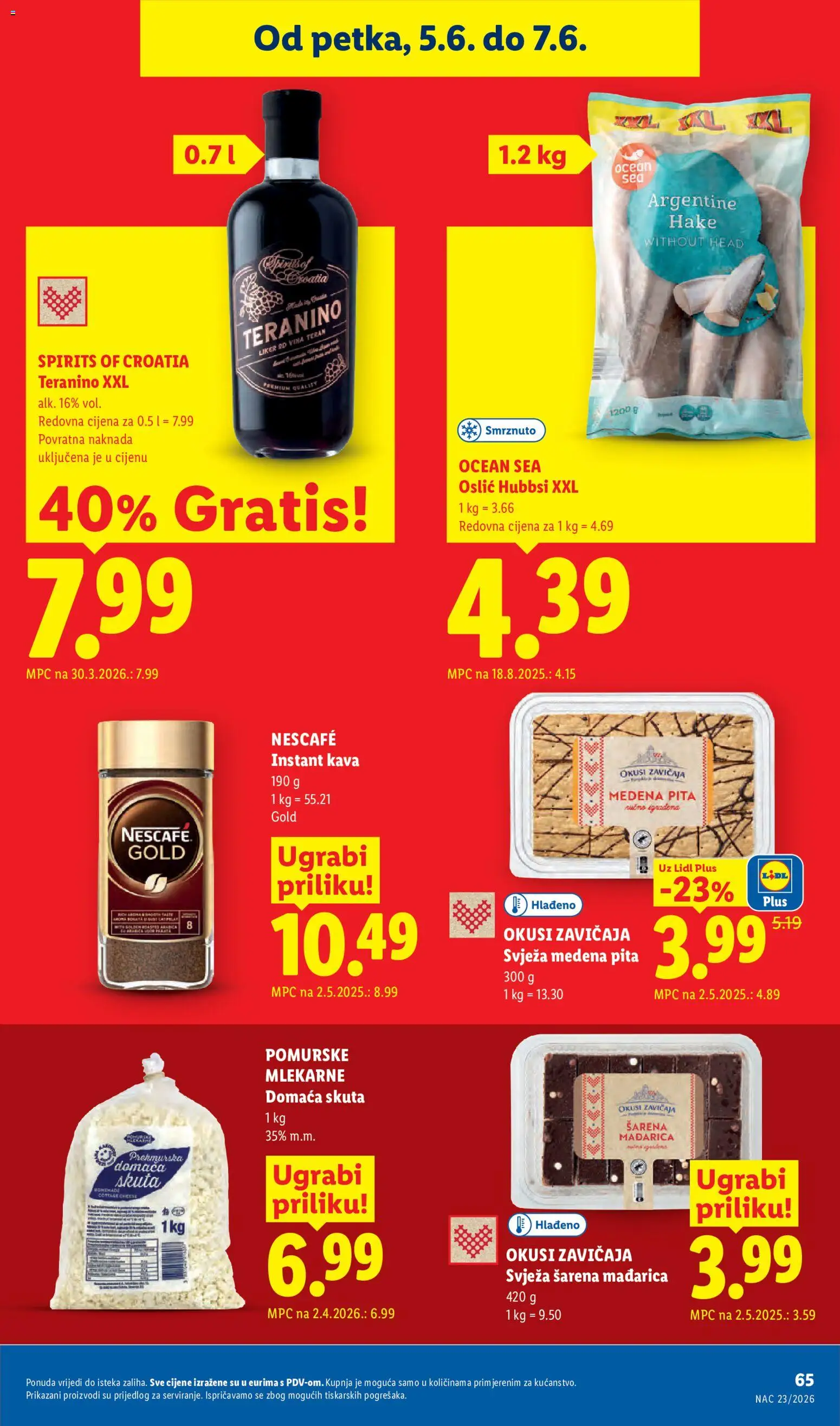 Lidl katalog | vrijedi od 01.06.2026 | Stranica: 65 | Proizvodi: Kava, Pita, Liker, Teranino