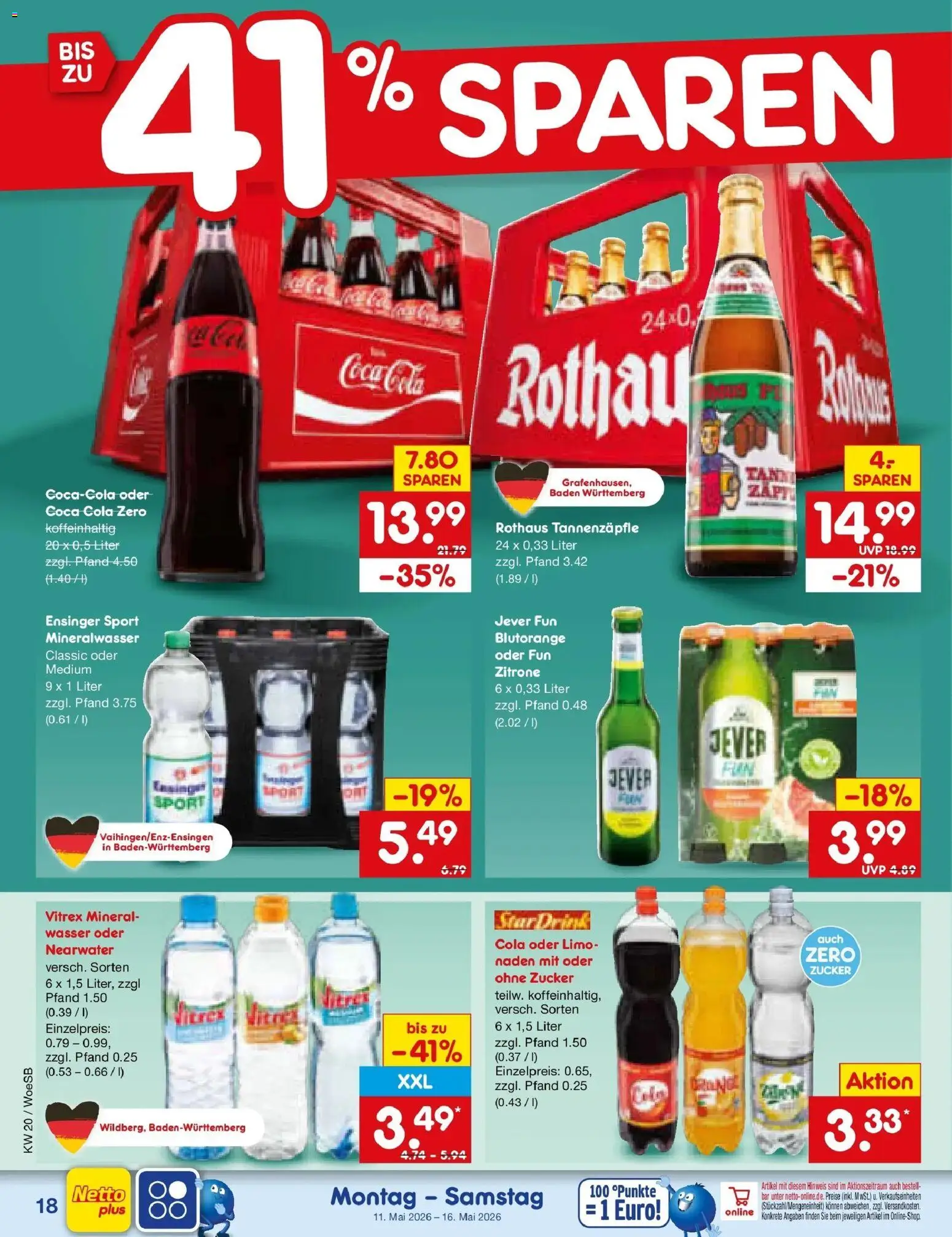 Netto Marken-Discount Prospekt Gemmingen	 – gültig ab 10.05.2026 | Seite: 23 | Produkte: Cola, Wasser, Zitrone, Jever