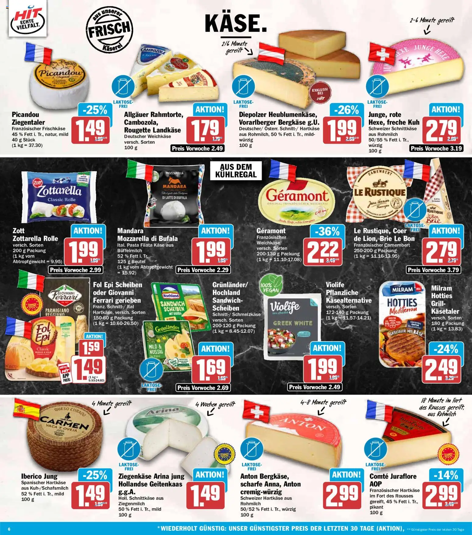 HIT Prospekt – gültig ab 27.07.2026 | Seite: 6 | Produkte: Grill, Ziegenkäse, Milram, Pasta
