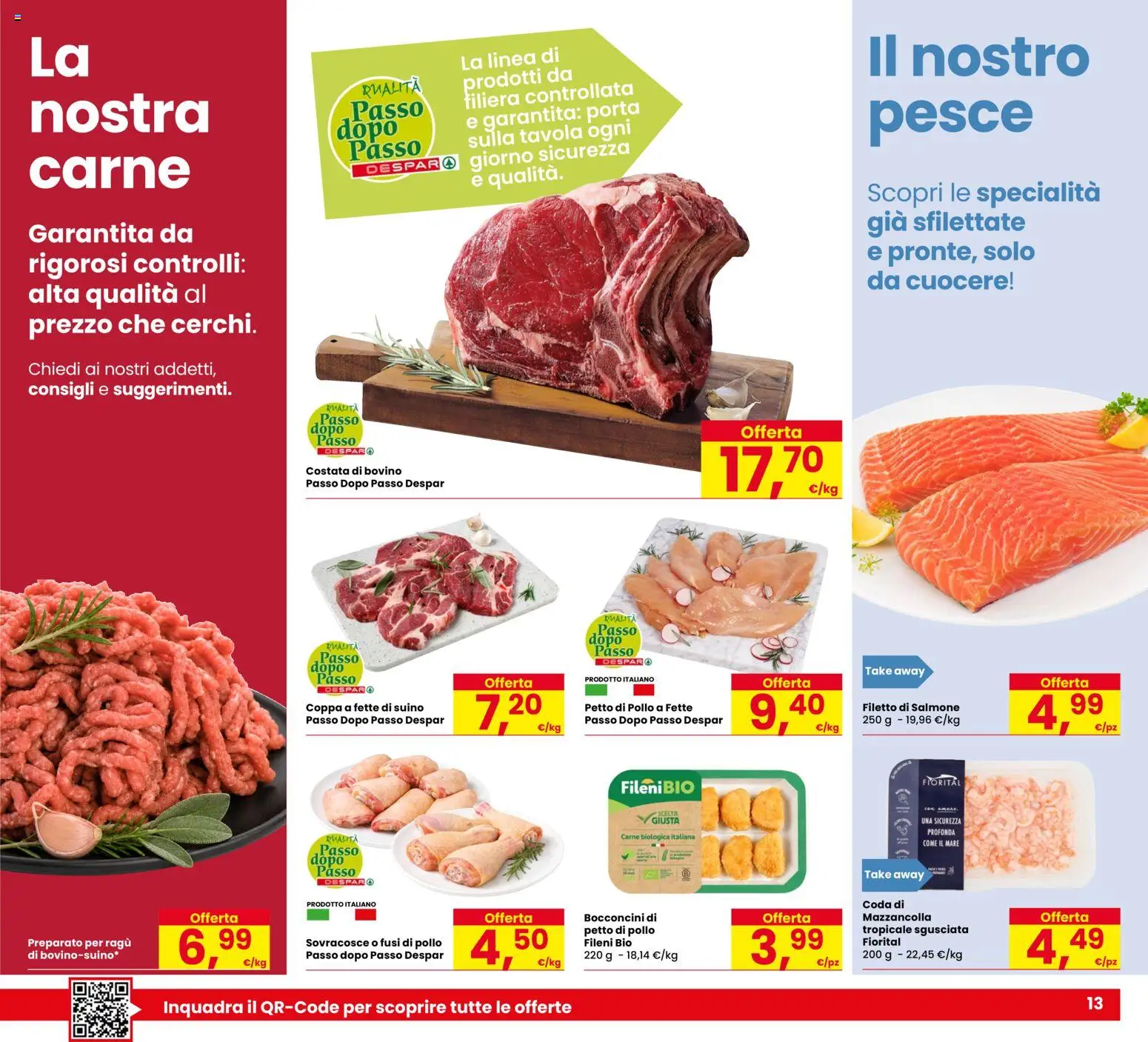 Volantino Despar del 22/10/2026 | Pagina: 13 | Prodotti: Pesce, Suino, Carne, Specialità