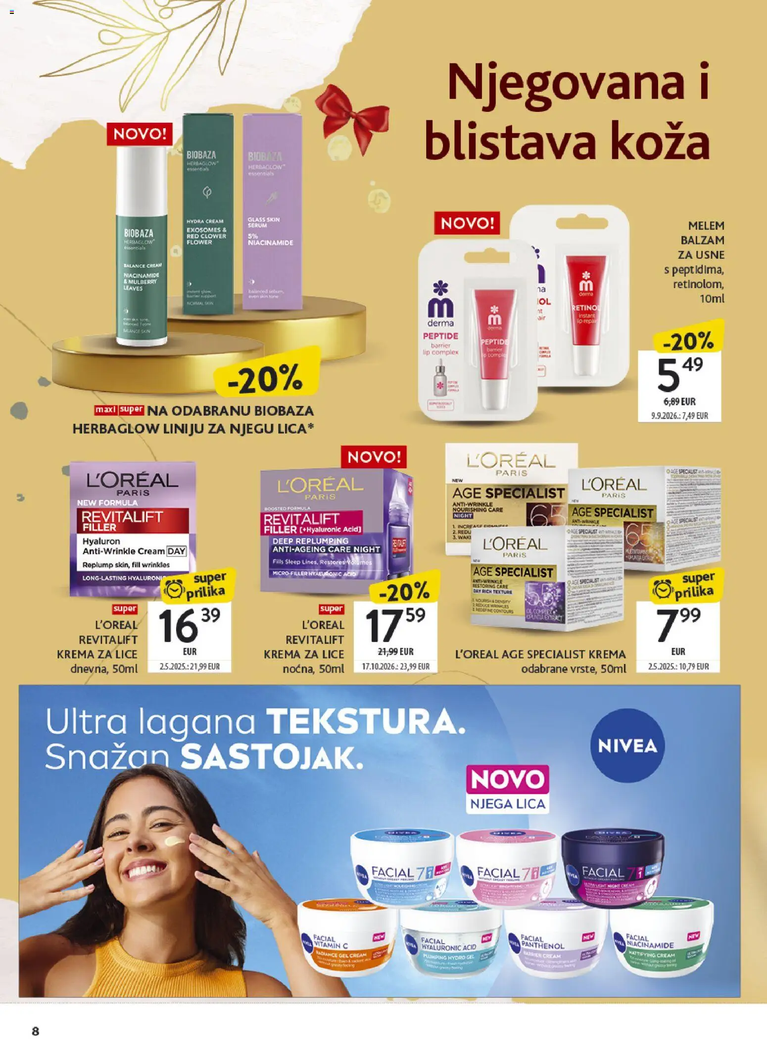Konzum katalog | vrijedi od 02.11.2026 | Stranica: 8 | Proizvodi: Krema za lice, Krema, Melem, Nivea