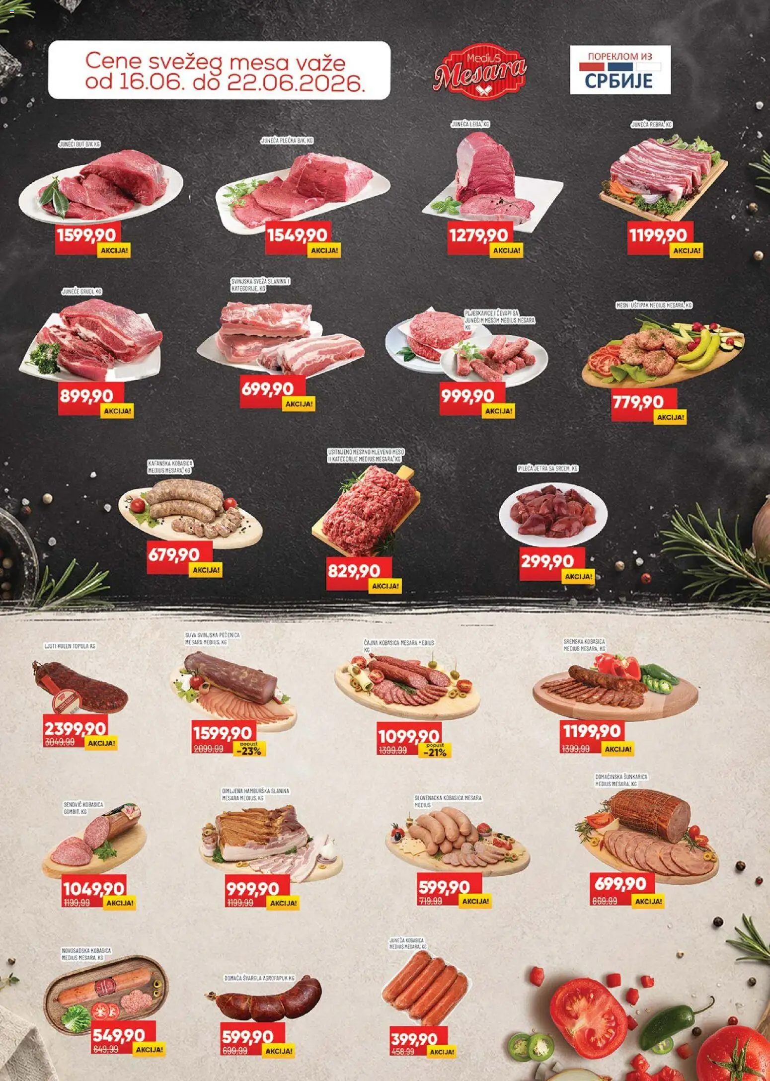 Medius katalog - važi od 16.06.2026 | Strana: 3 | Proizvode: Juneći but, Kulen, Med, Slanina