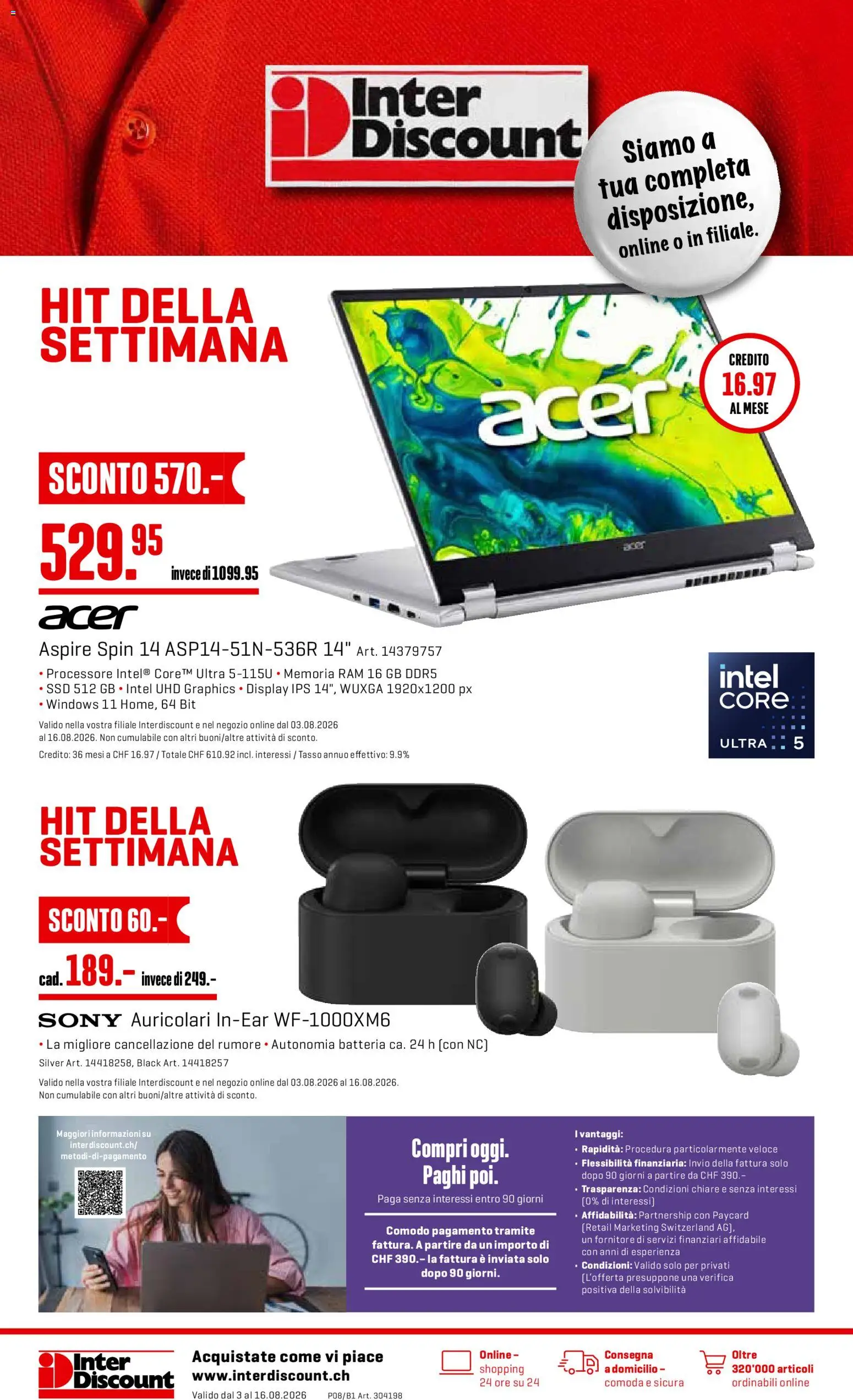 Interdiscount aktionen IT – gültig ab 03.08.2026 | Seite: 1 | Produkte: Sony