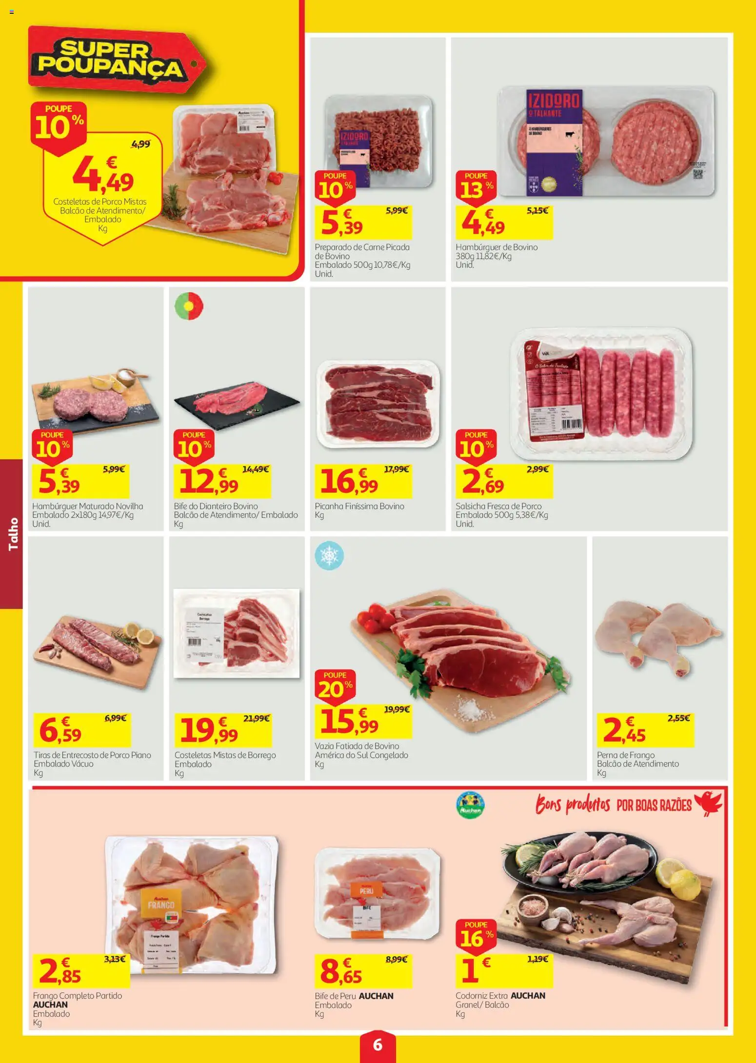 Auchan folheto │ válido de 20/08/2026 | Página: 6 | Produtos: Peru, Hambúrguer, Carne picada, Carne